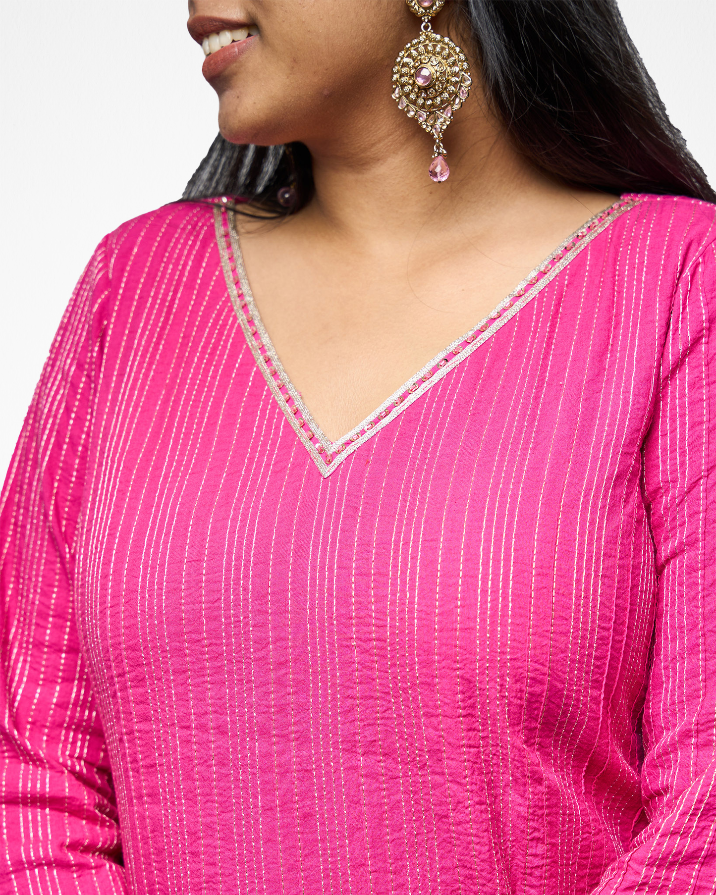 Fushia pink Kurta set