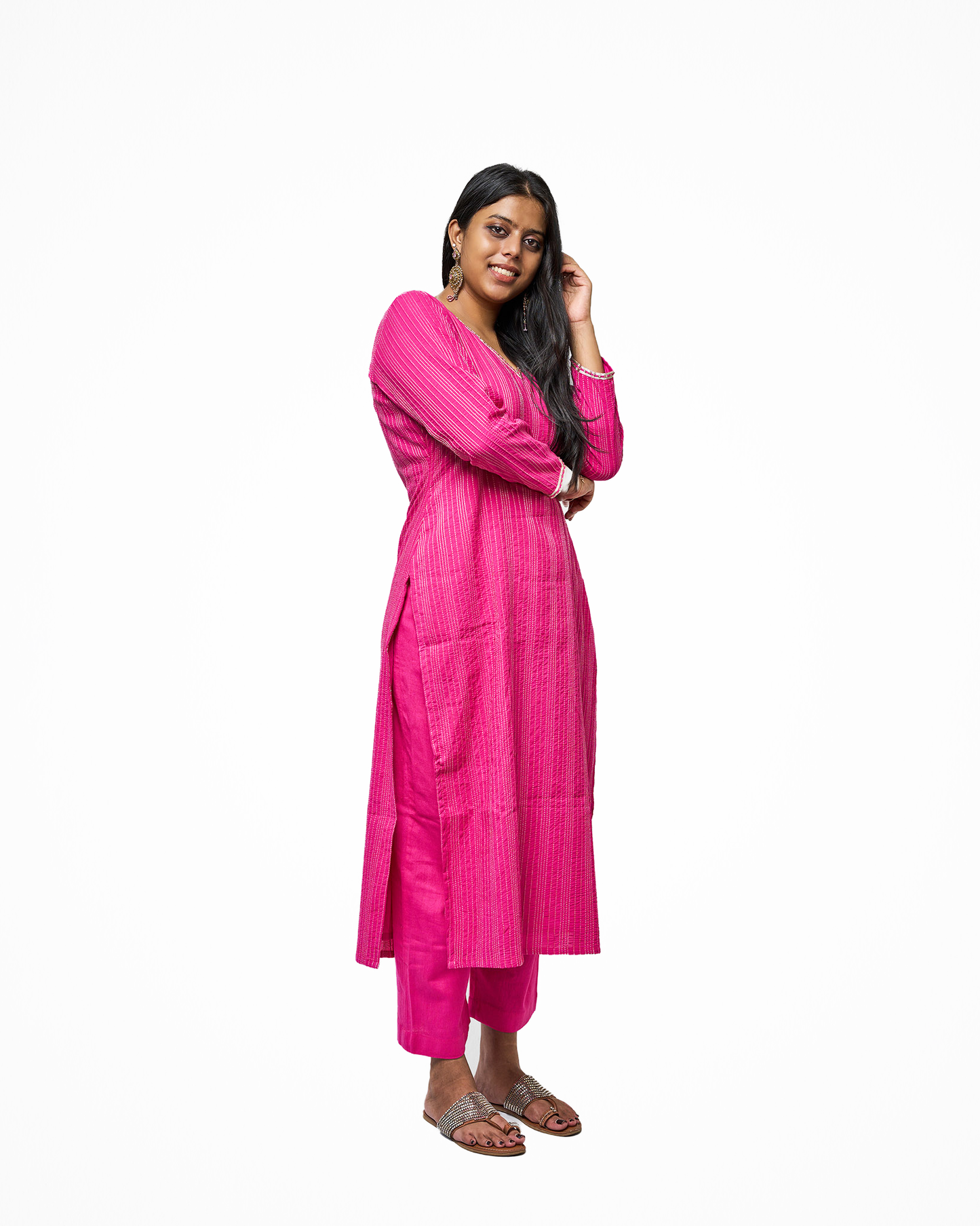 Fushia pink Kurta set