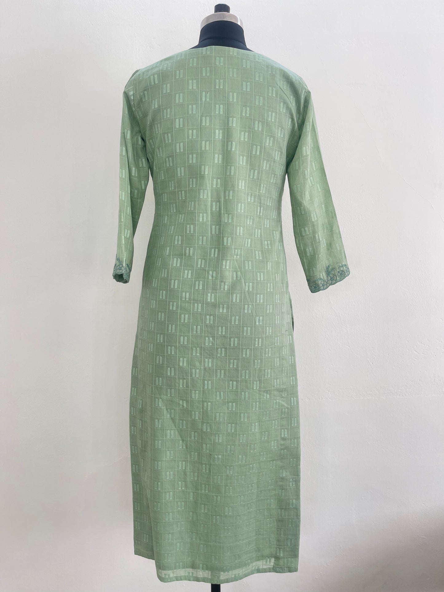 Pista green cutwork kurta
