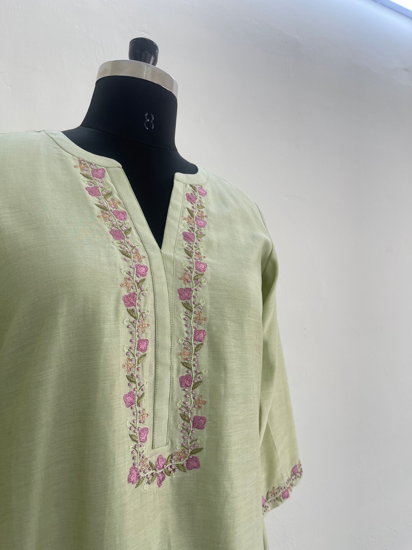 Pastel green Chanderi silk kurta