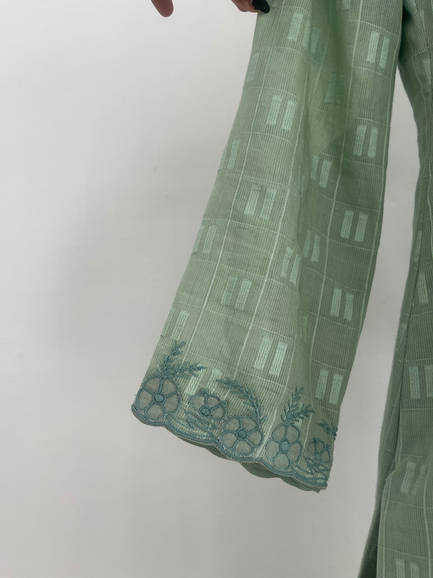 Pista green cutwork kurta