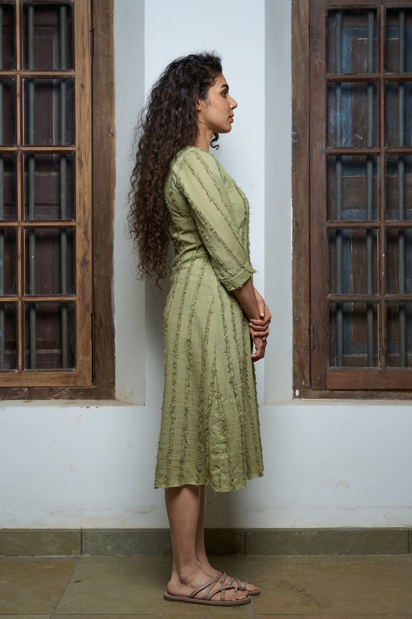 A line Dress with Sleeve Details