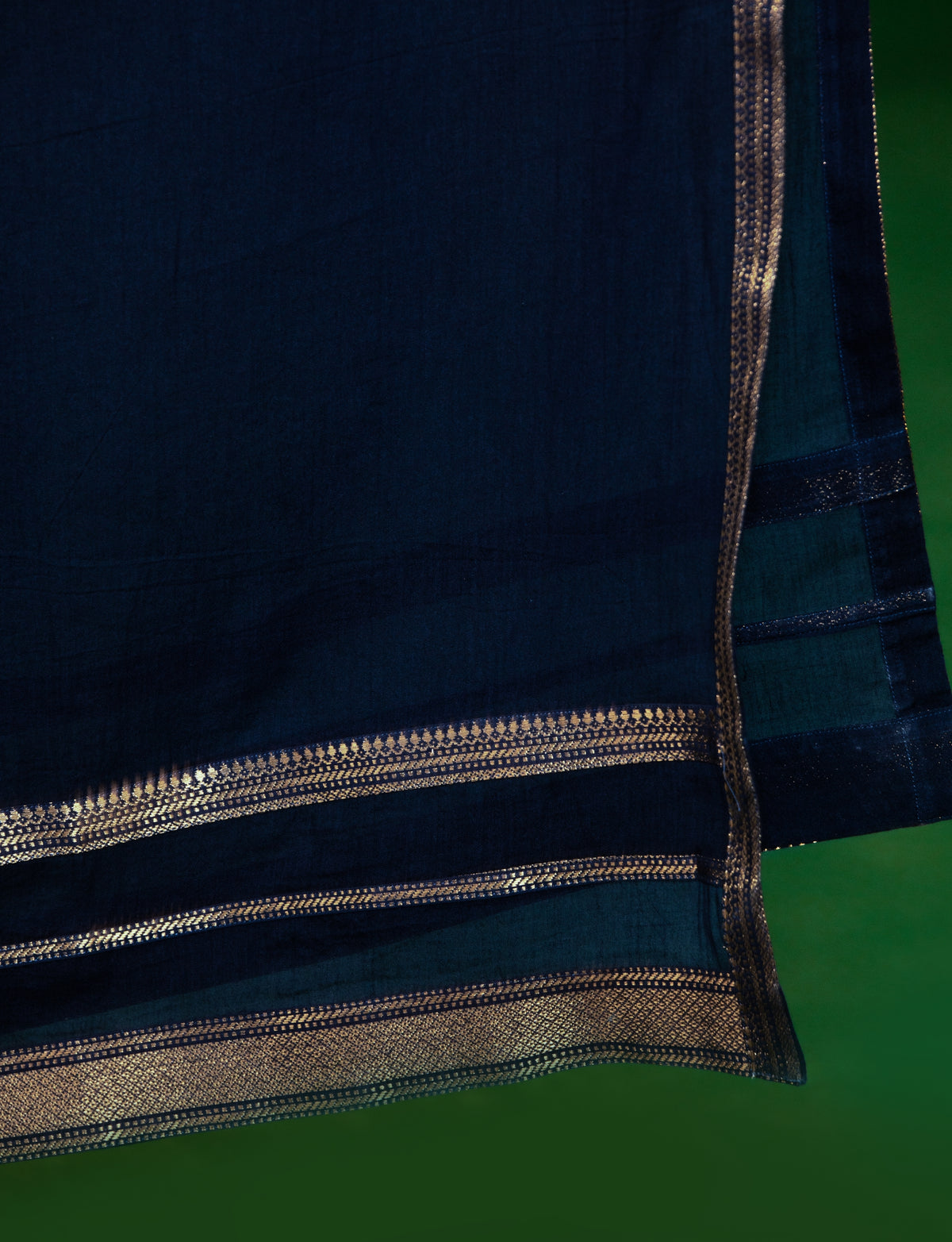 Midnight Blue Mul Cotton Dupatta