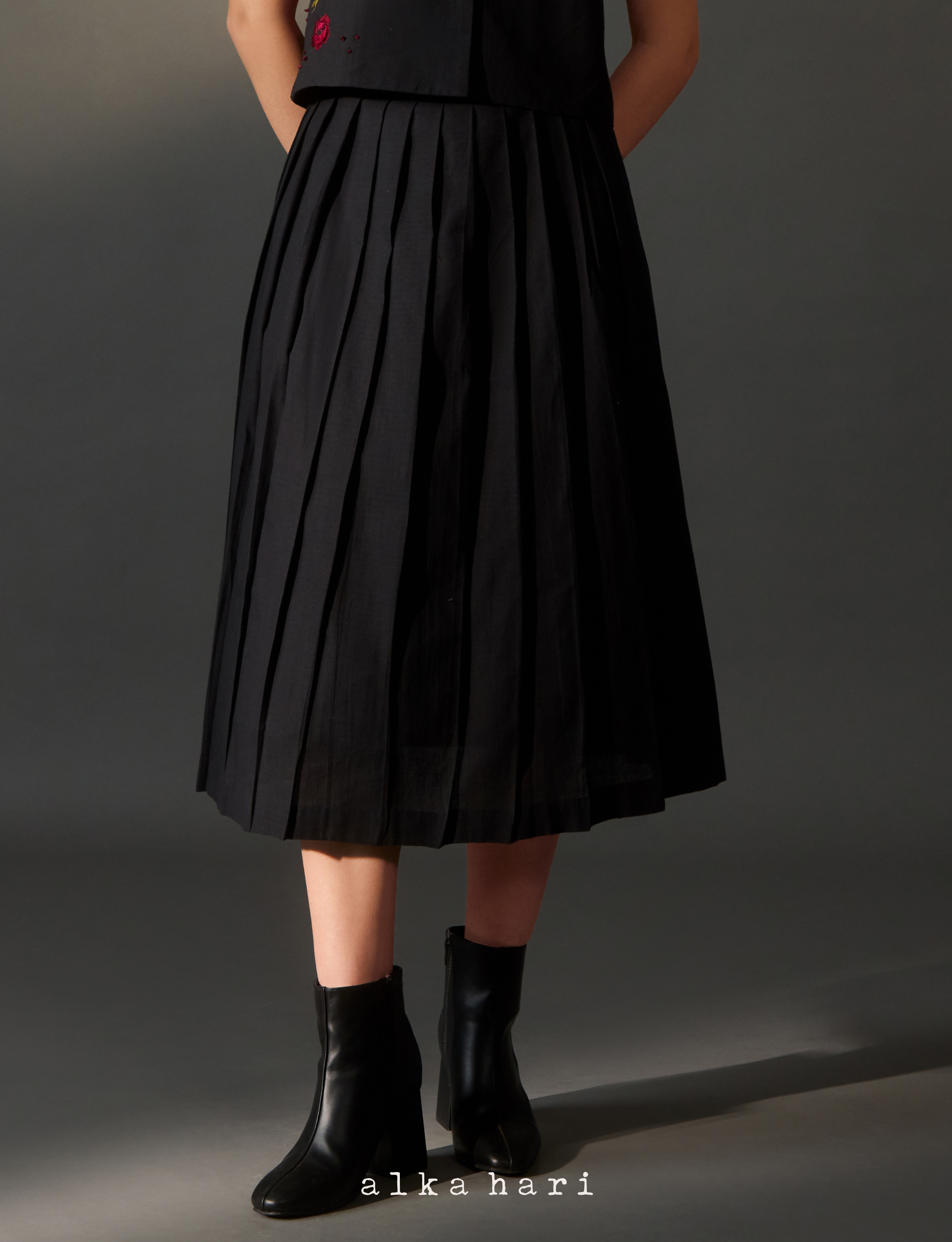 Black Pleated Skirt