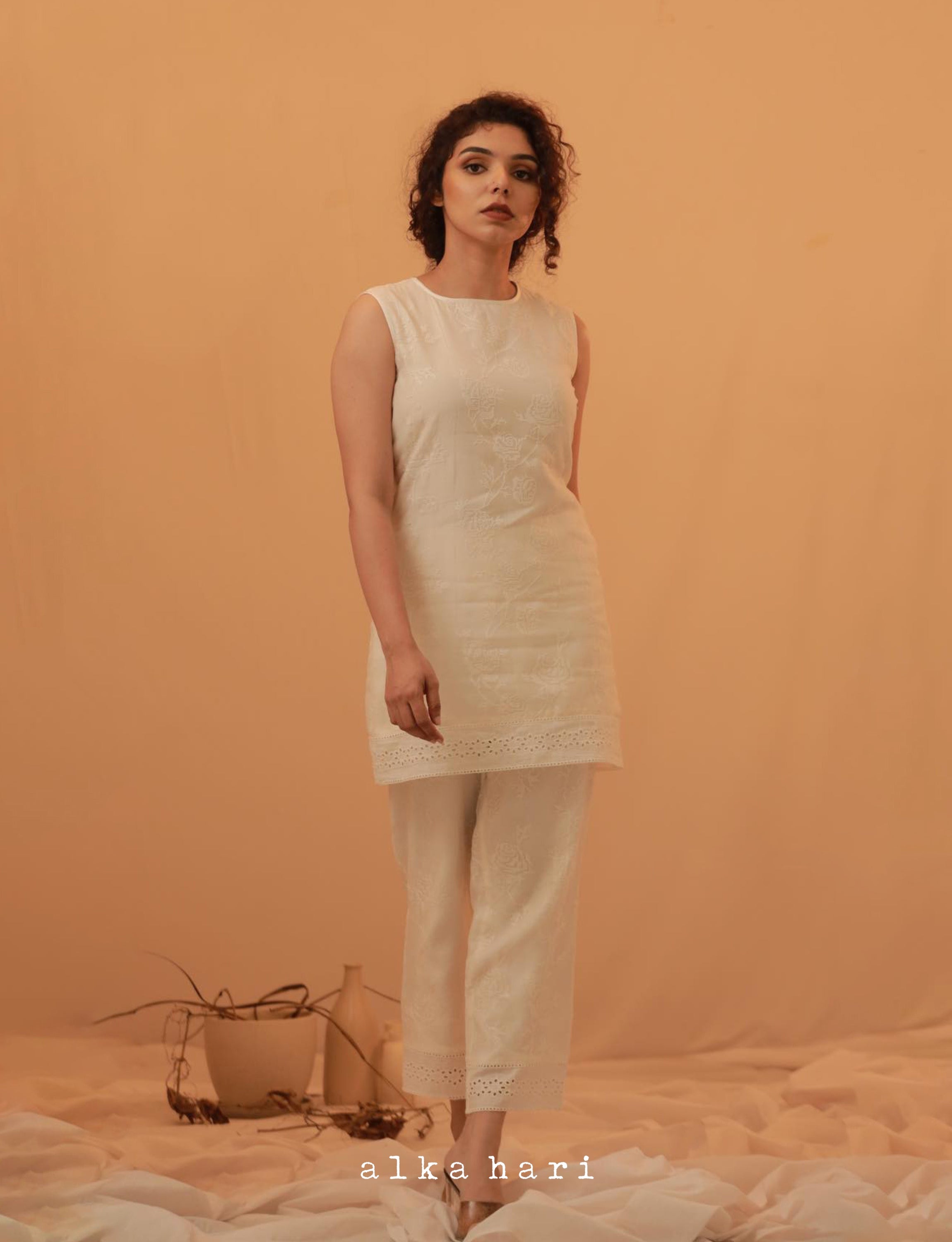 Chanderi silk tunic and bottom