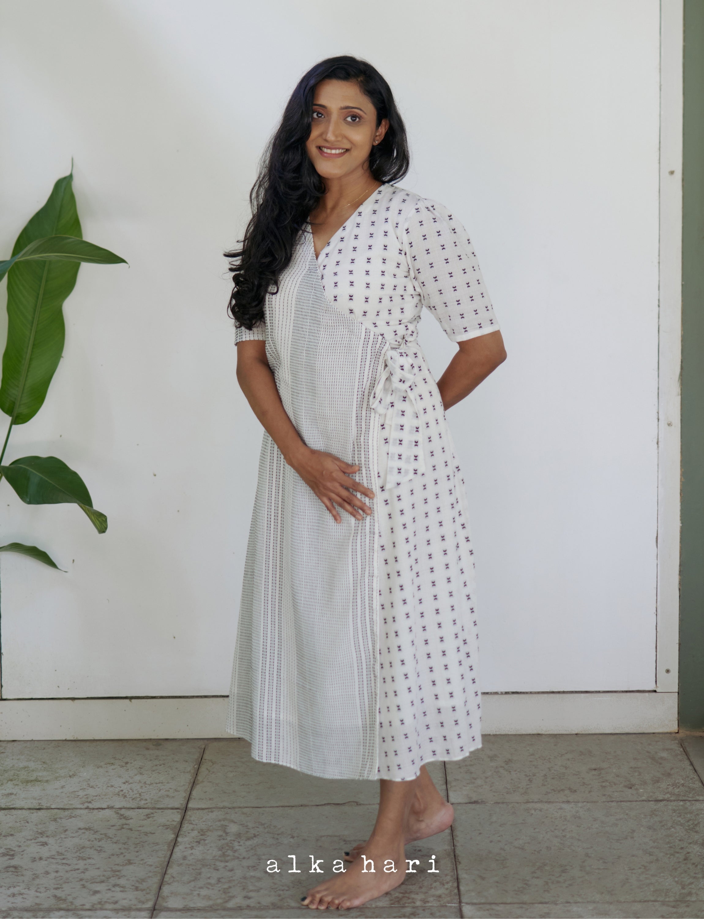 Black and White Wrap Dress