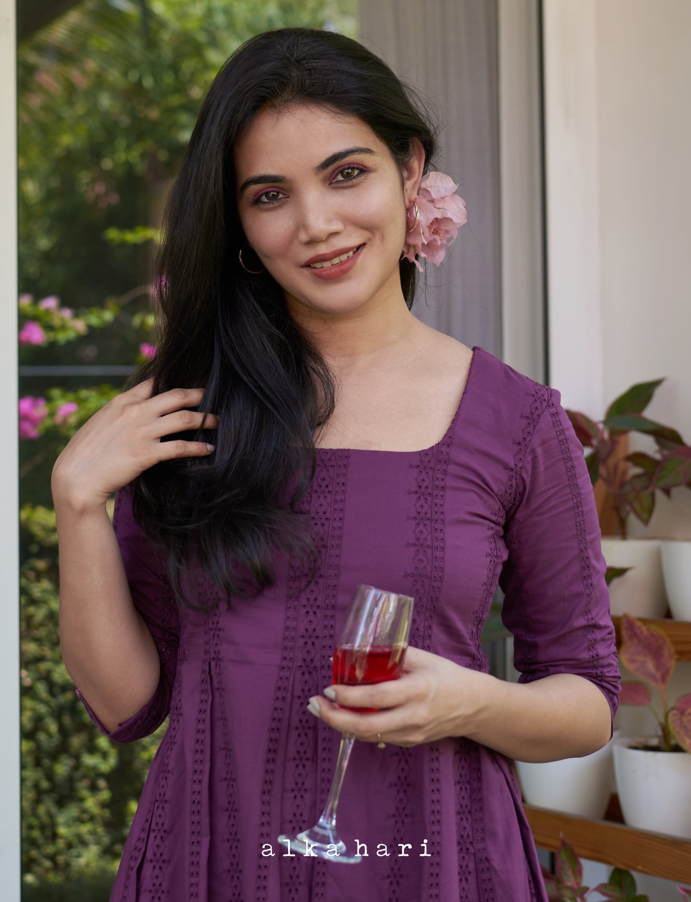 Purple Textured Dress