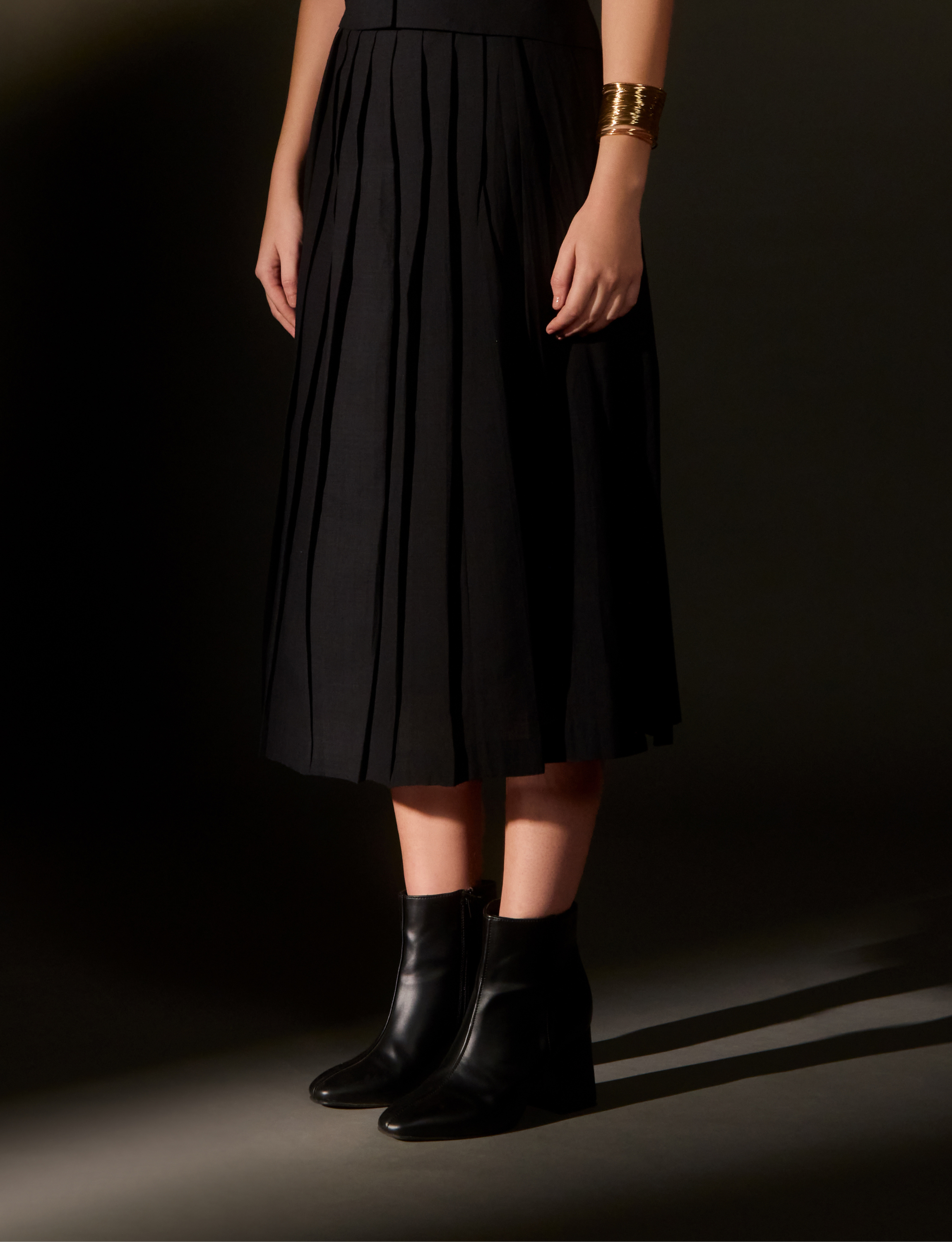 Black Pleated Skirt
