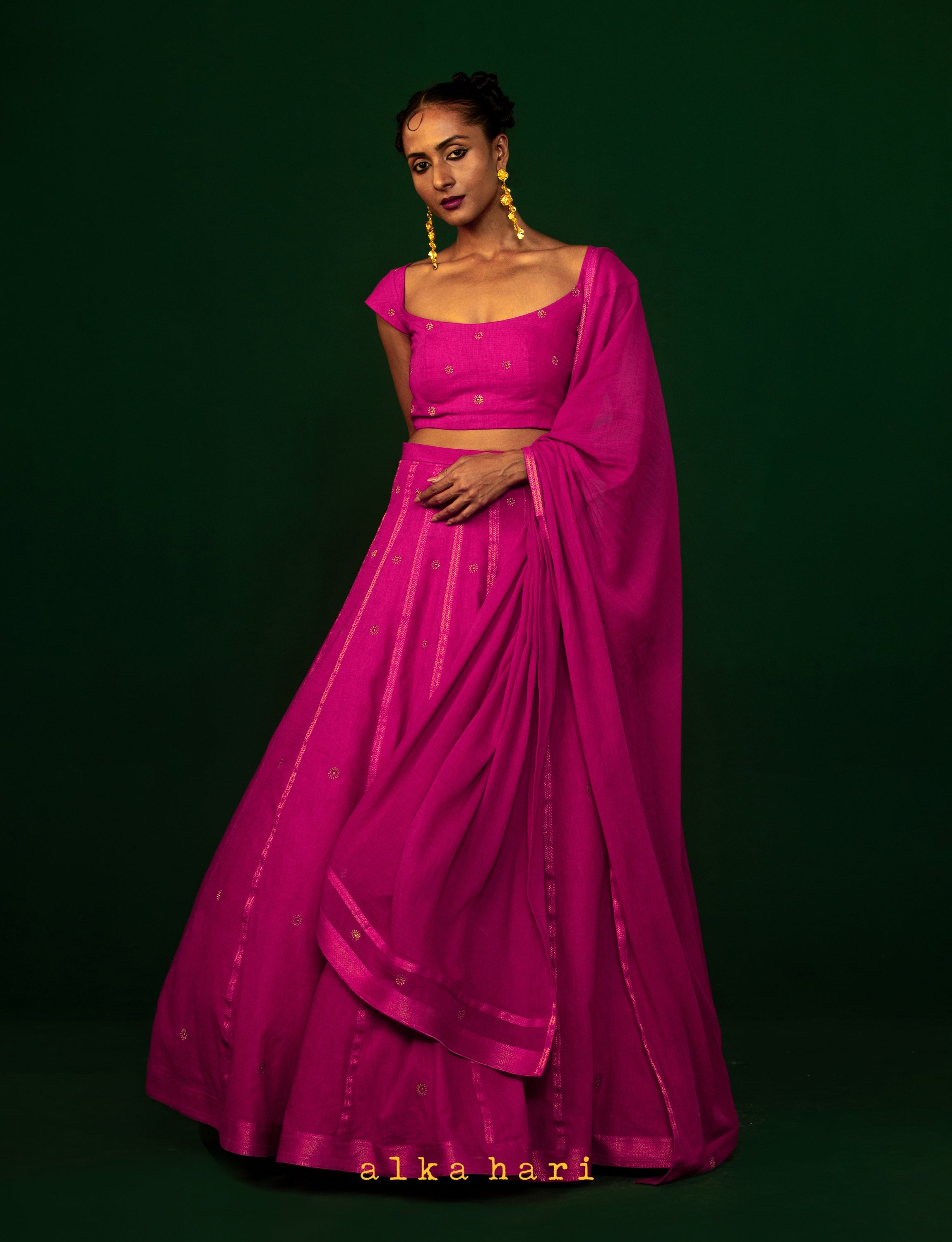 Scarlet Pink Skirt and Blouse Co-Ord Set