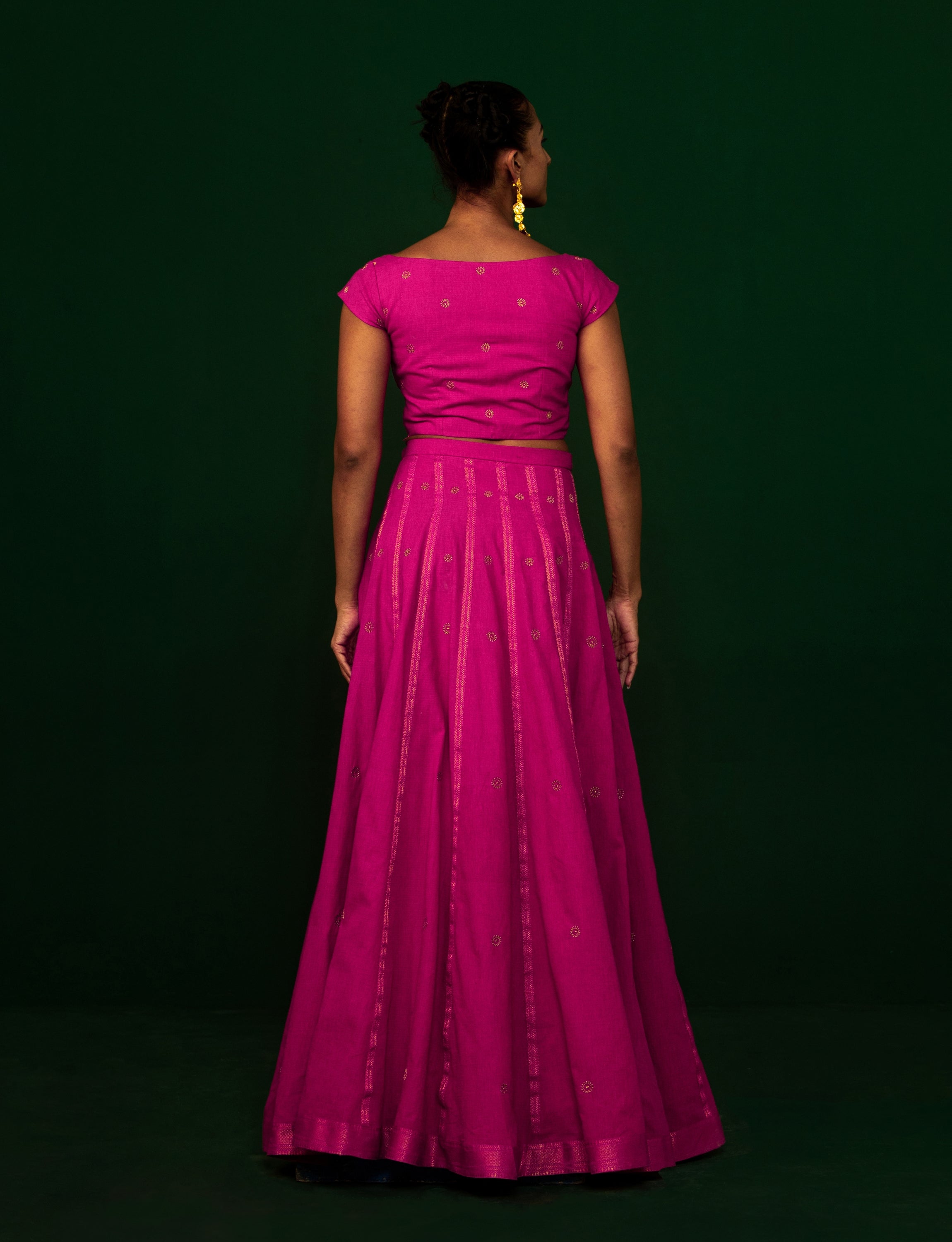 Scarlet Pink Skirt and Blouse Co-Ord Set