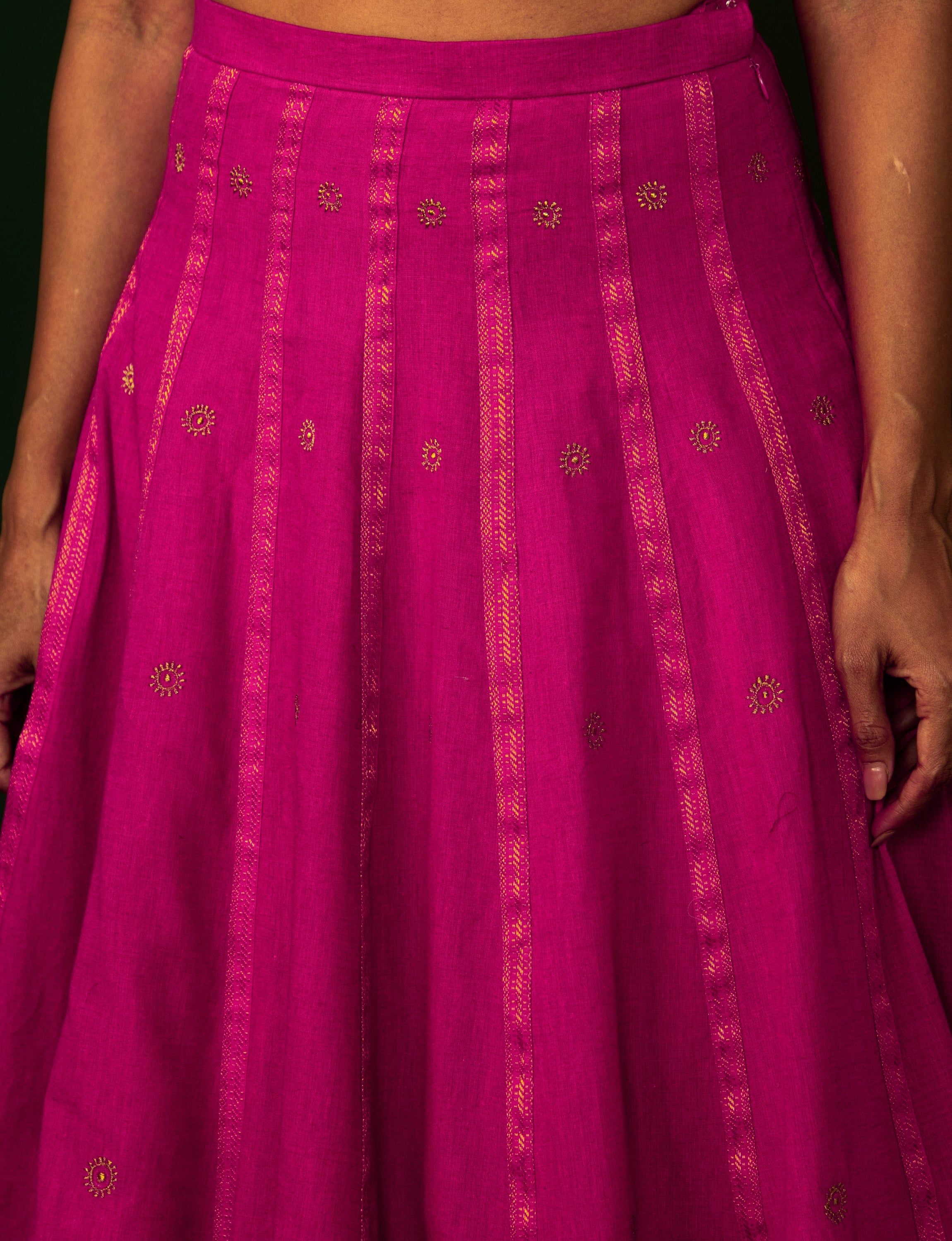 Scarlet Pink Skirt and Blouse Co-Ord Set