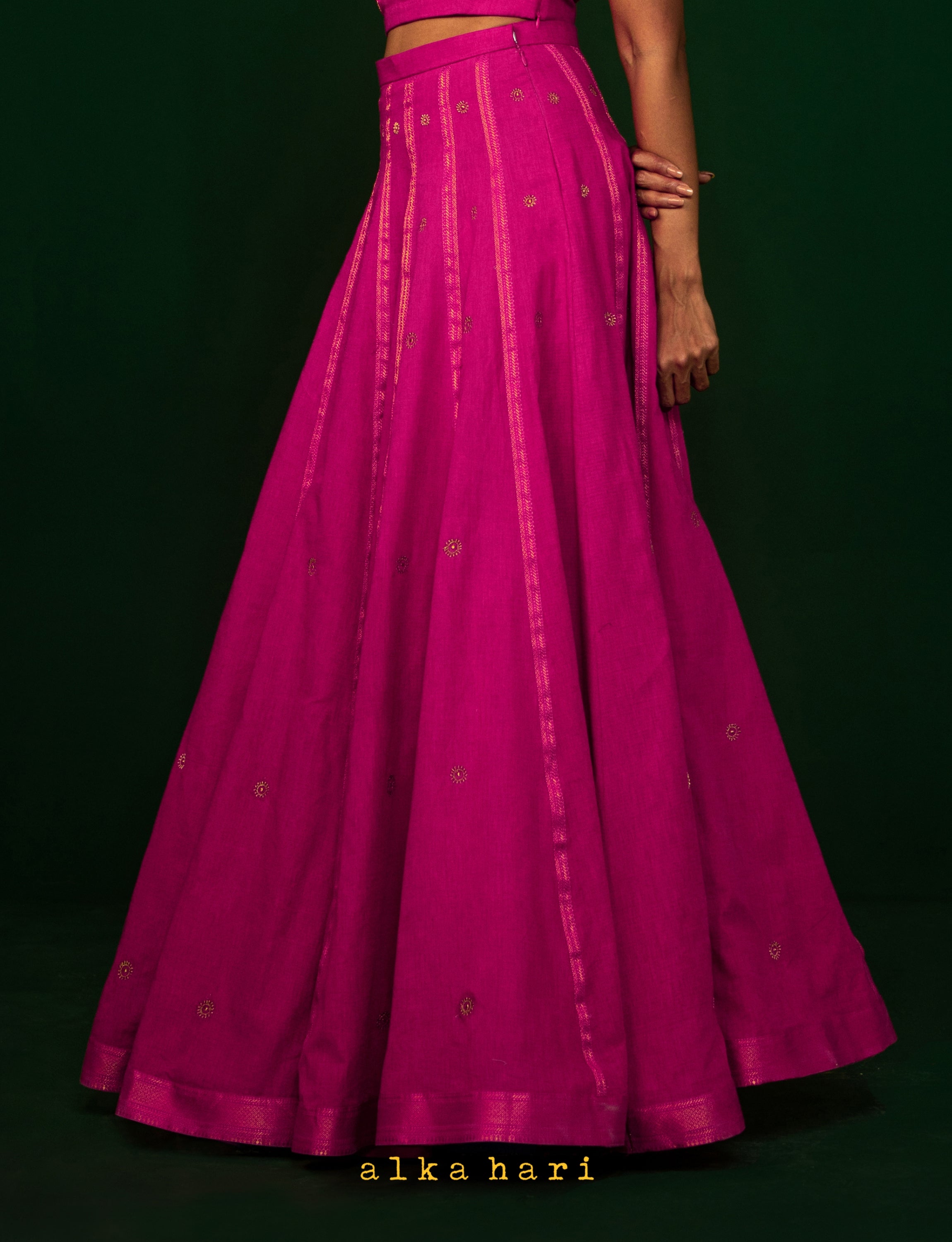 Scarlet Pink Panelled Skirt