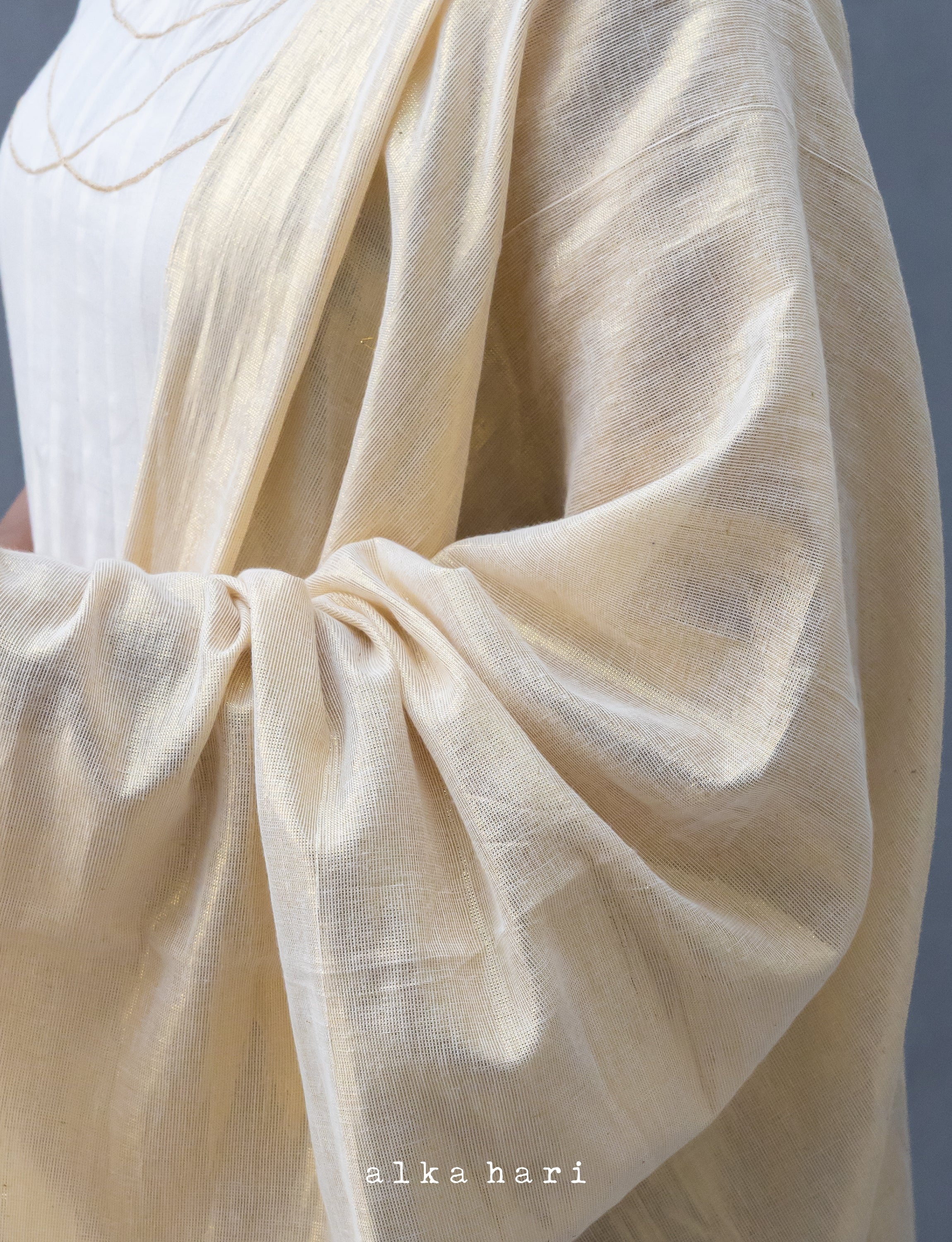 Golden Dupatta with Tassels