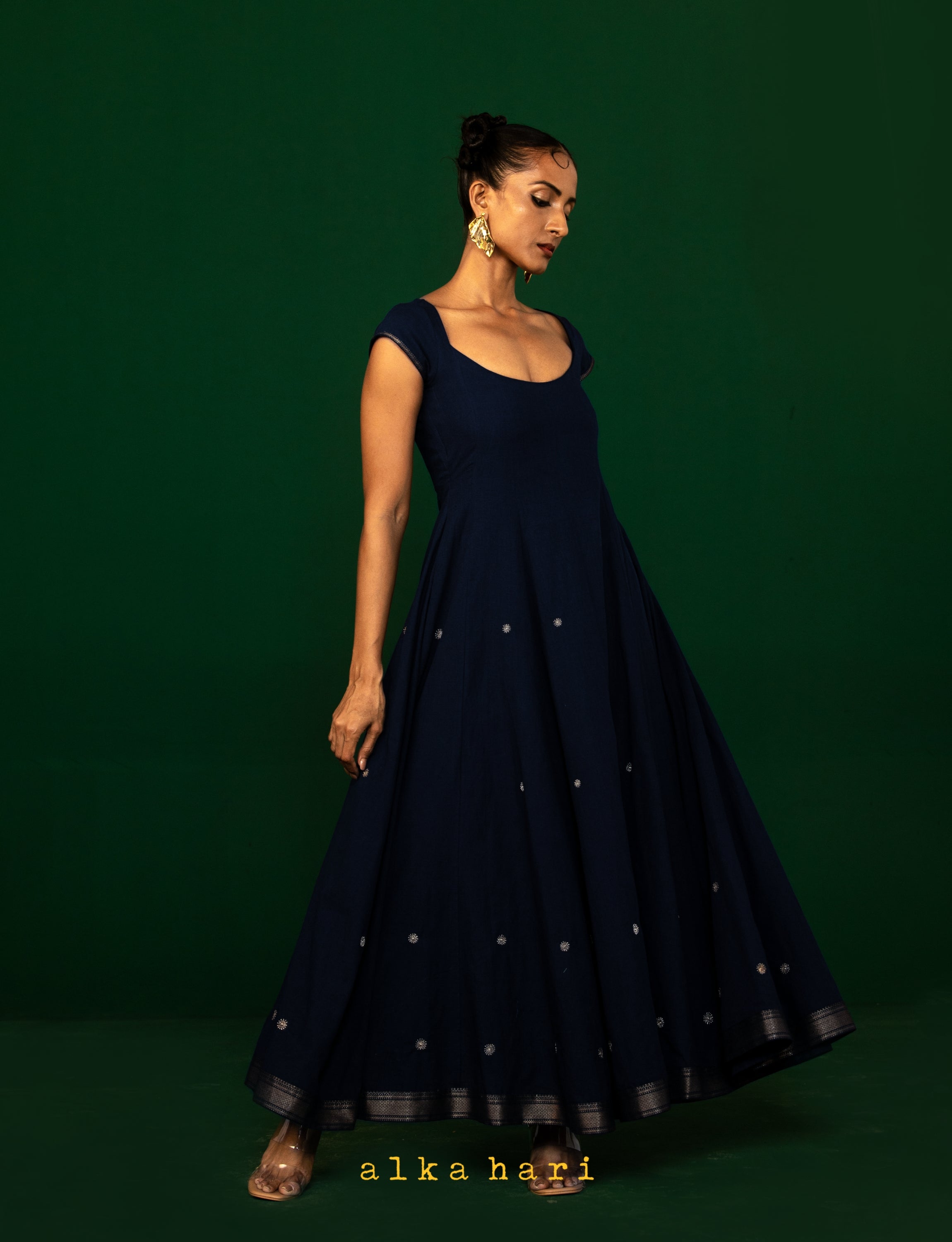 Midnight Blue Embroidered Dress