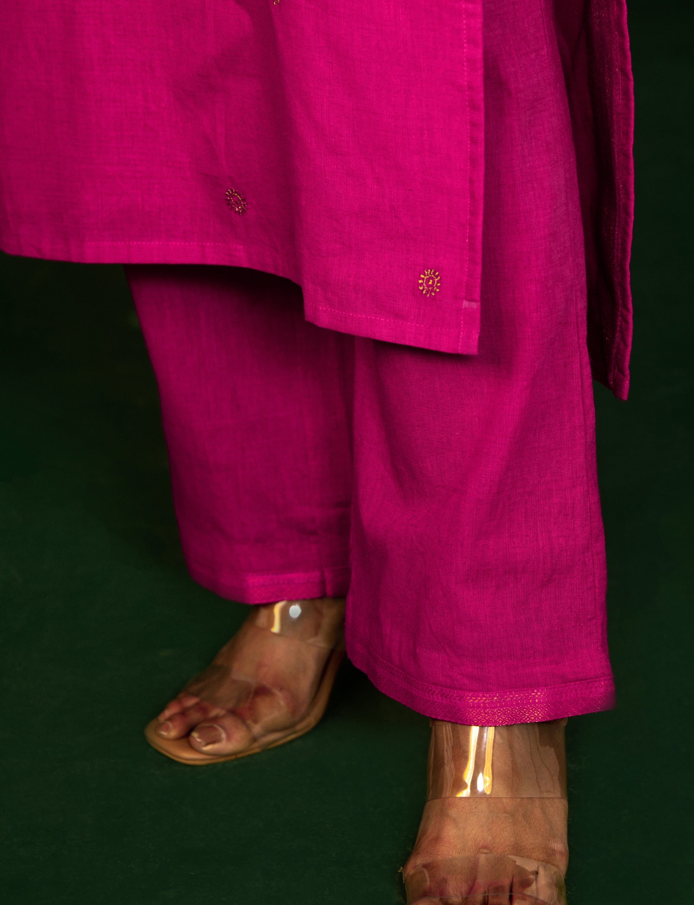 Scarlet Pink Embroidered Kurta