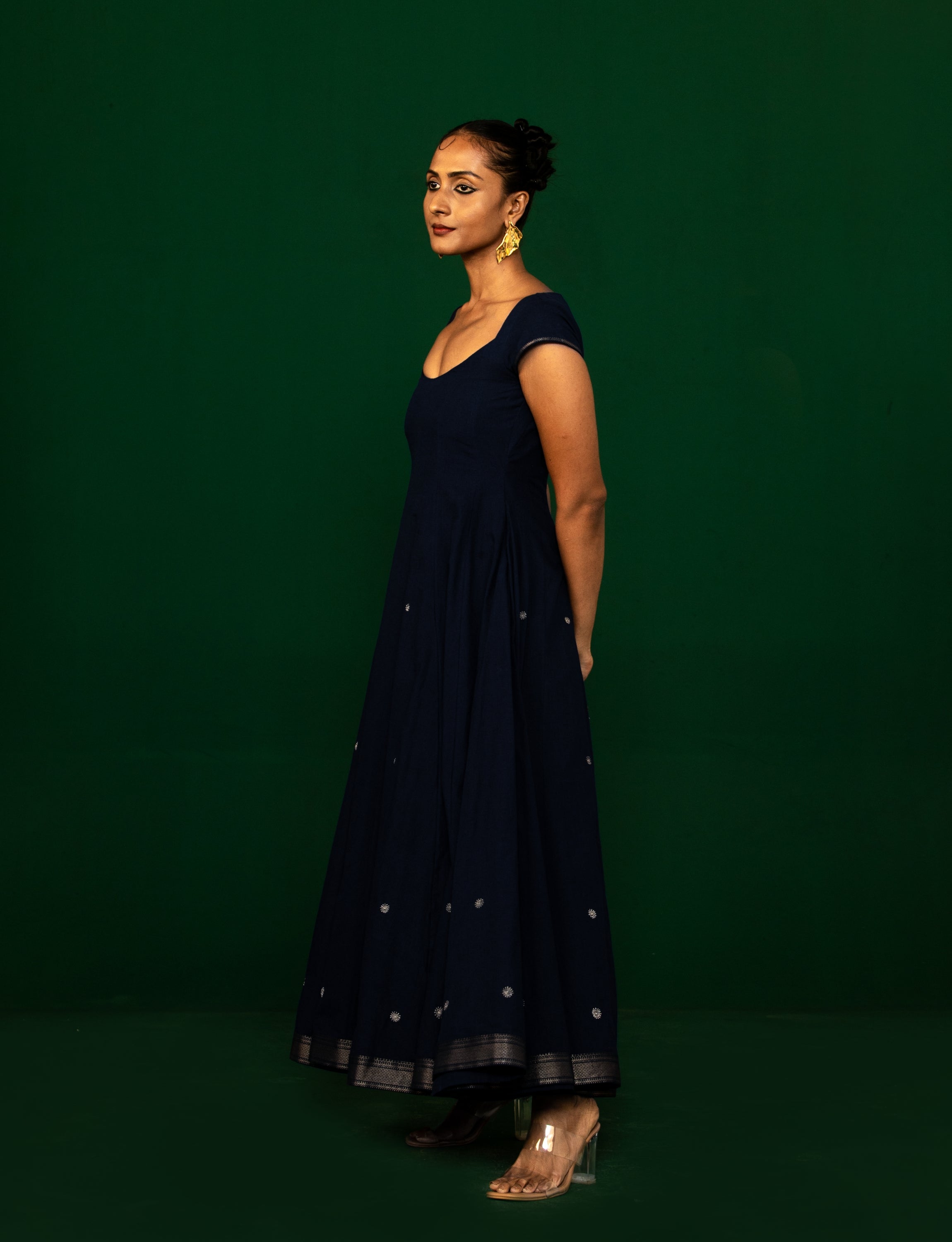 Midnight Blue Embroidered Dress