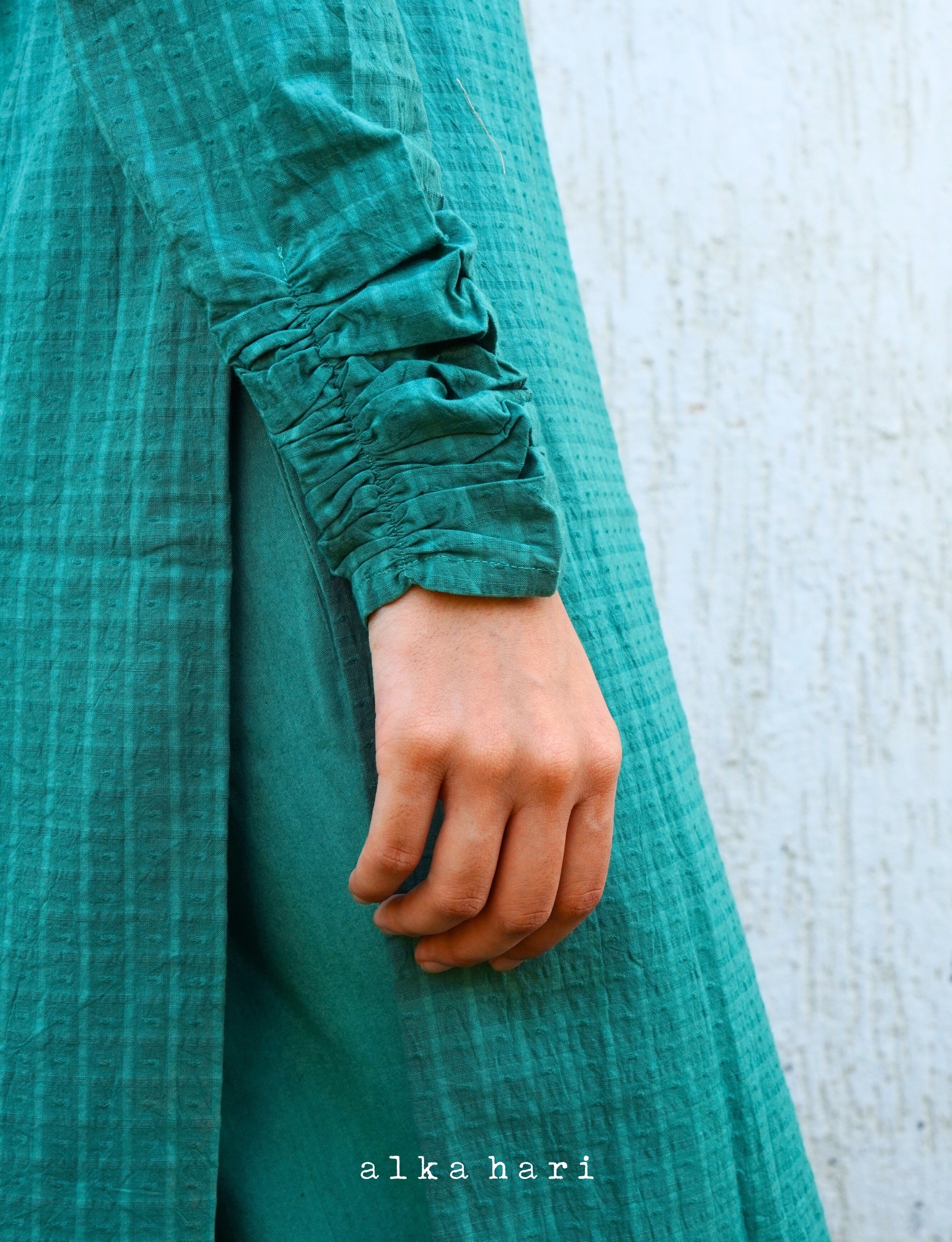 Fern Green Seersucker Kurta