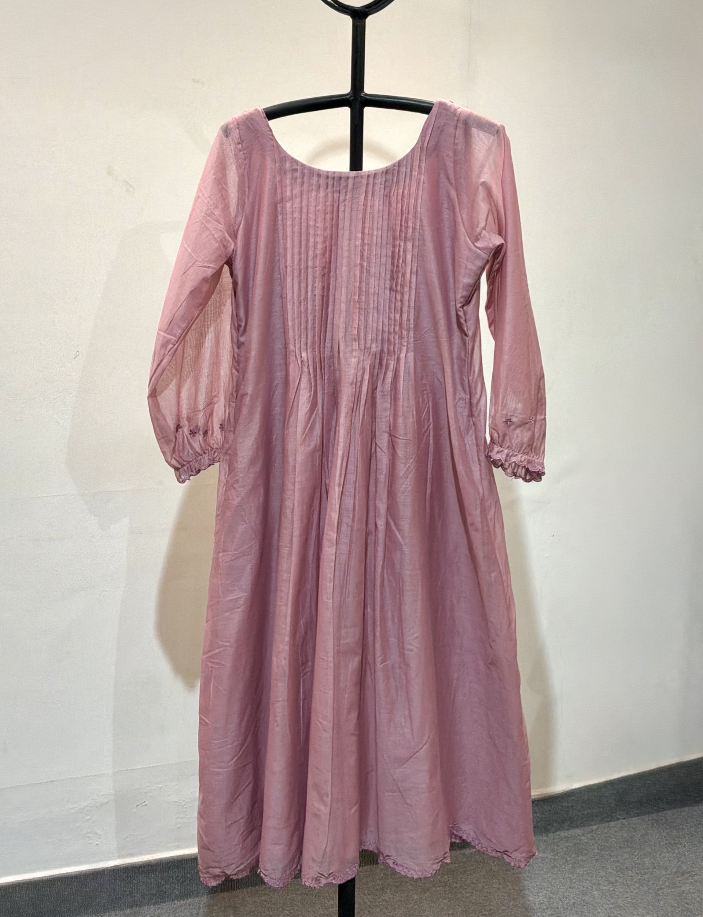 Dusty Pink Chanderi Silk Dress