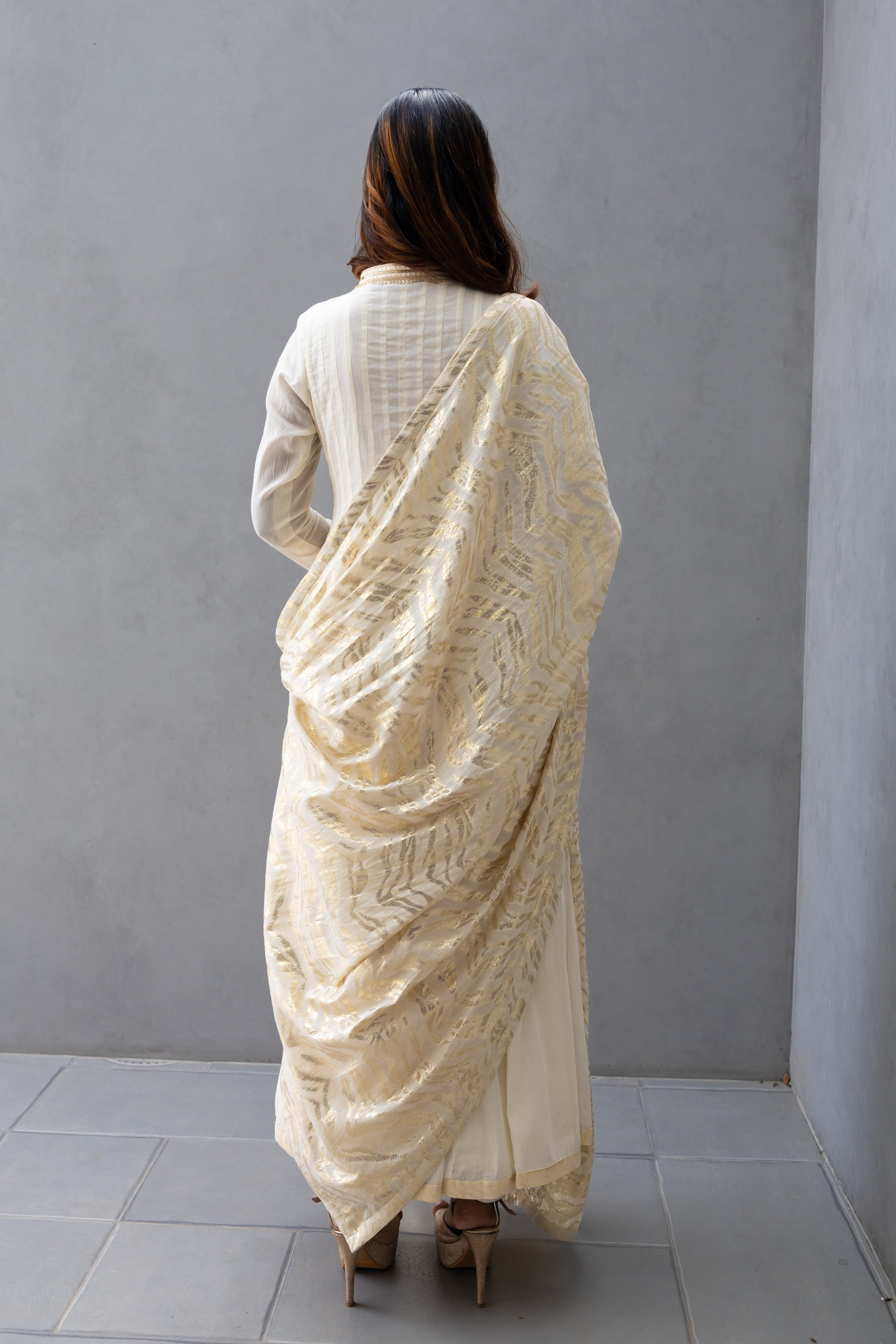 Collared Anarkali with Hand Embroidery