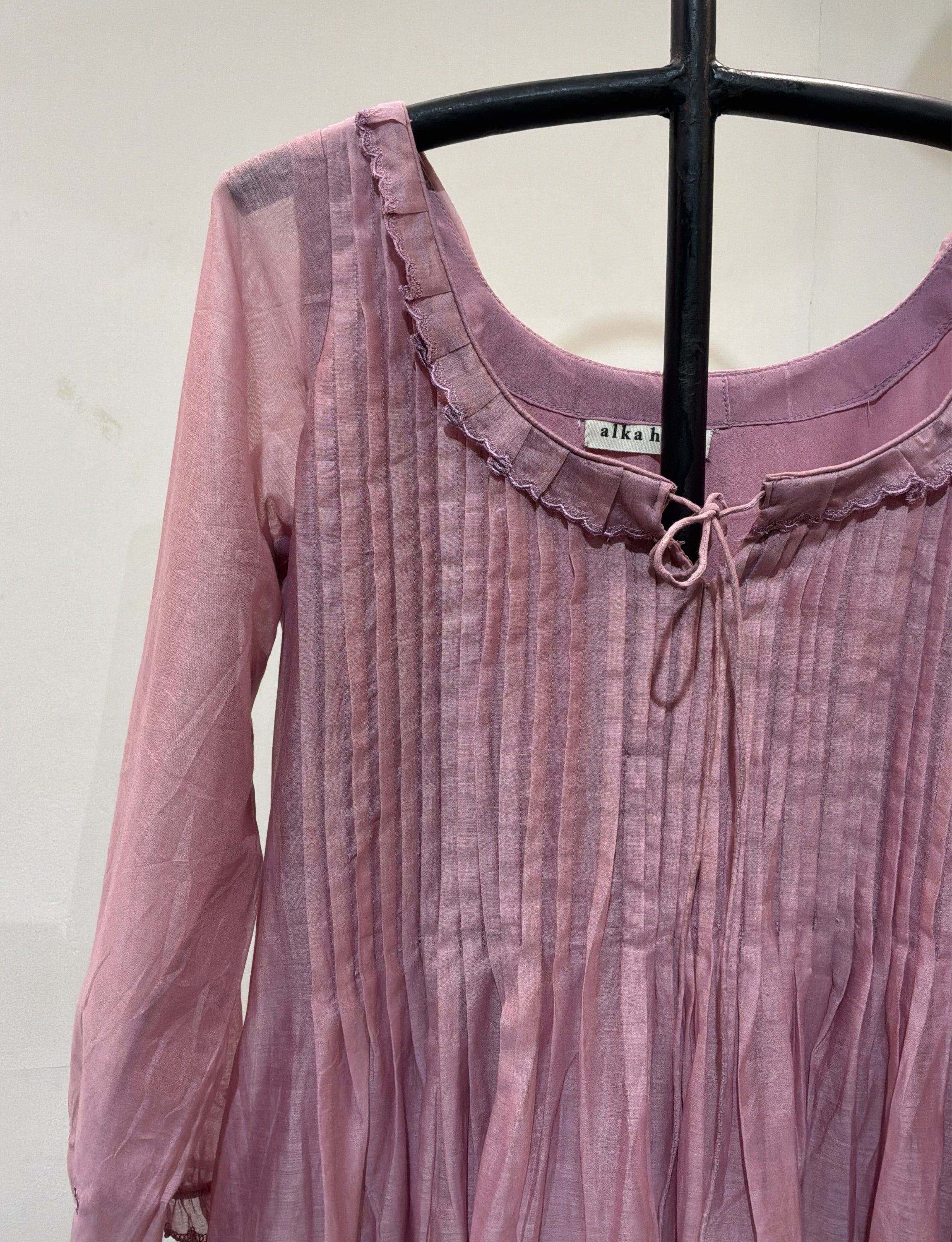 Dusty Pink Chanderi Silk Dress