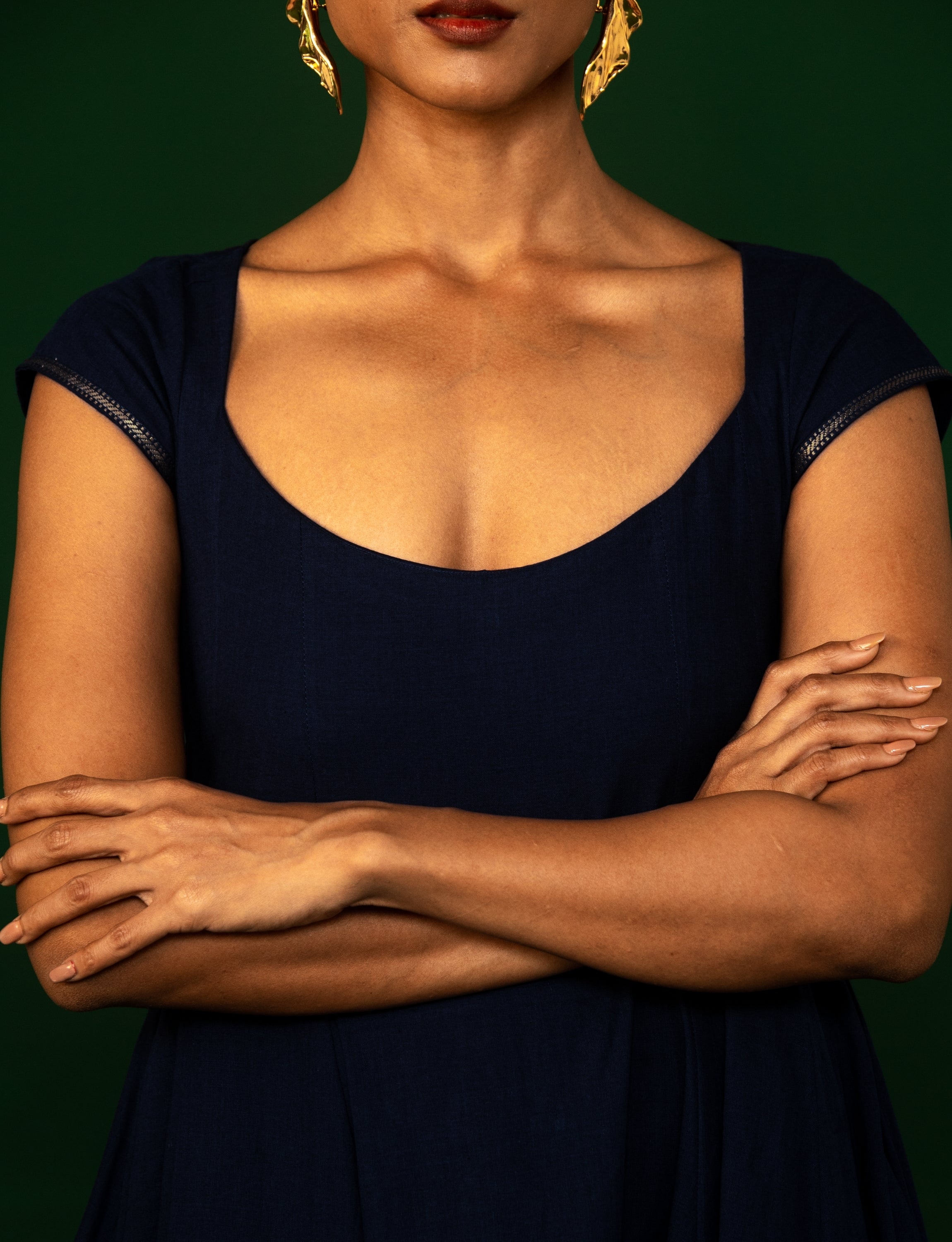 Midnight Blue Embroidered Dress