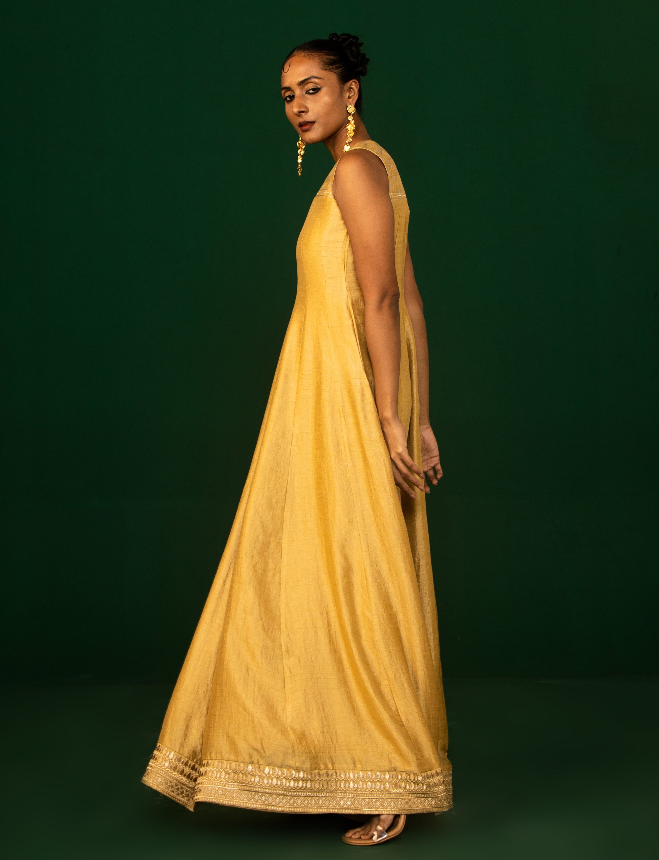 Caramel Gold Panelled Dress