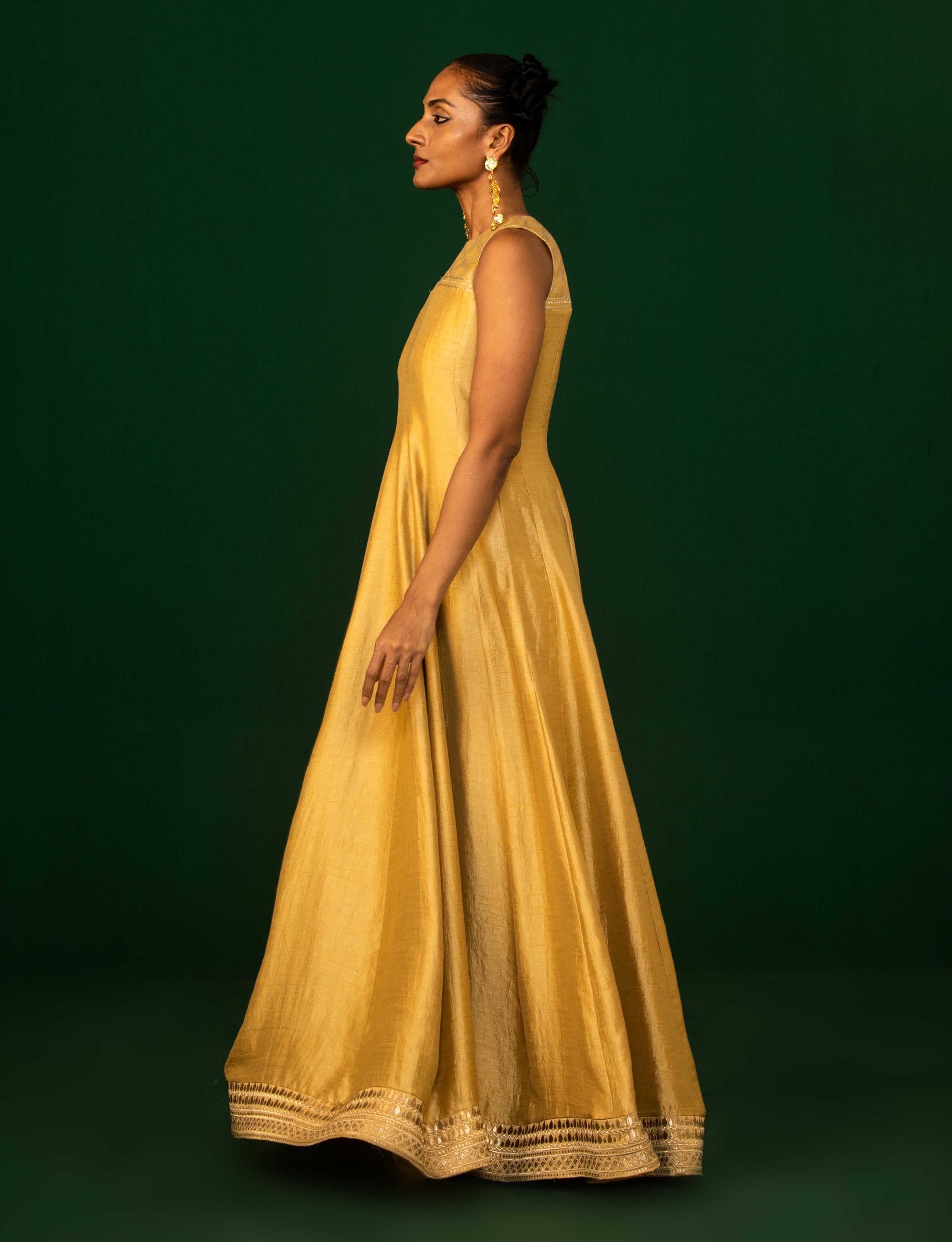 Caramel Gold Panelled Dress