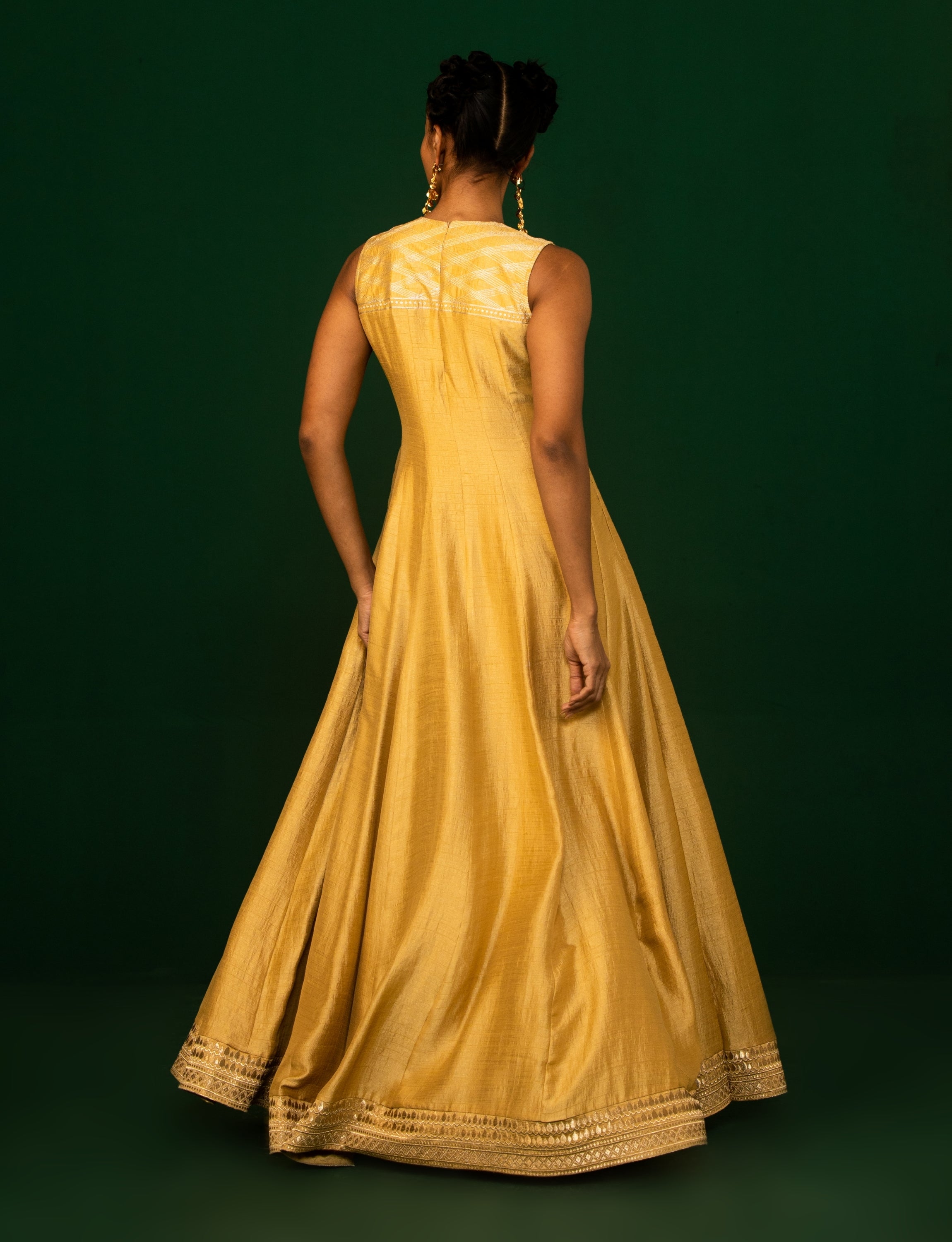 Caramel Gold Panelled Dress