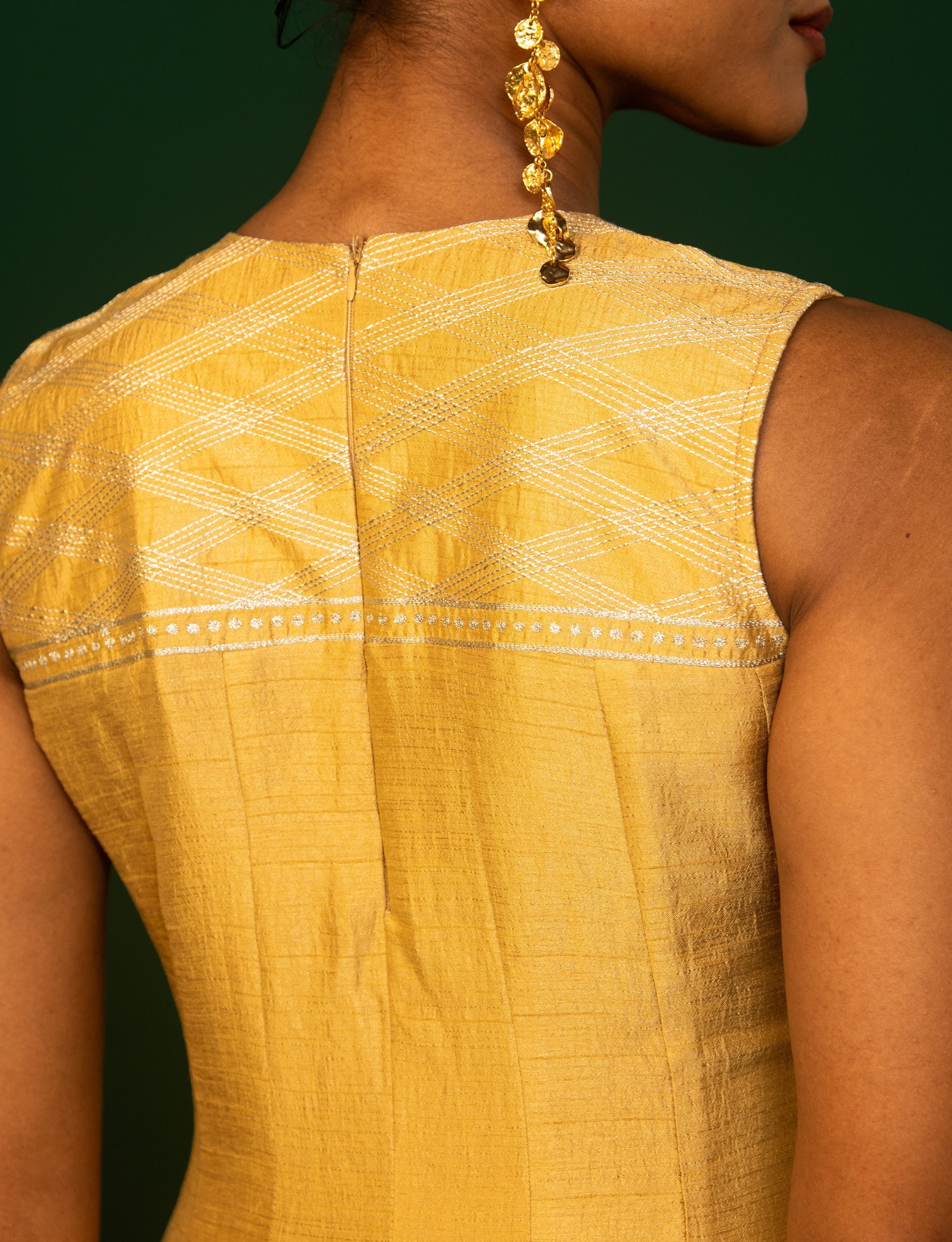 Caramel Gold Panelled Dress