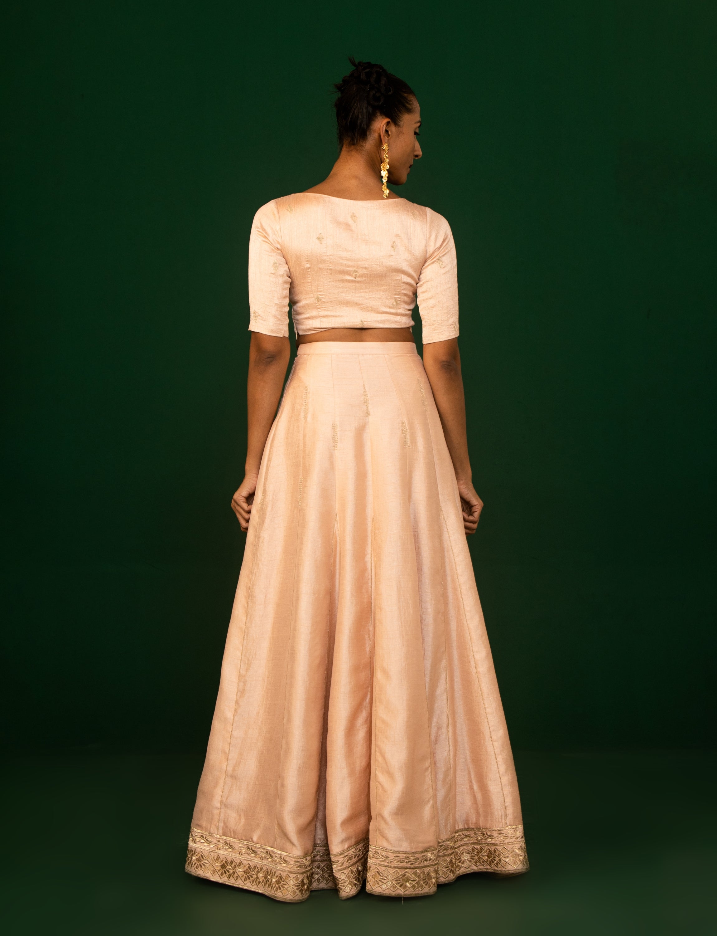 Champagne Pink Skirt & Blouse Co-Ord Set