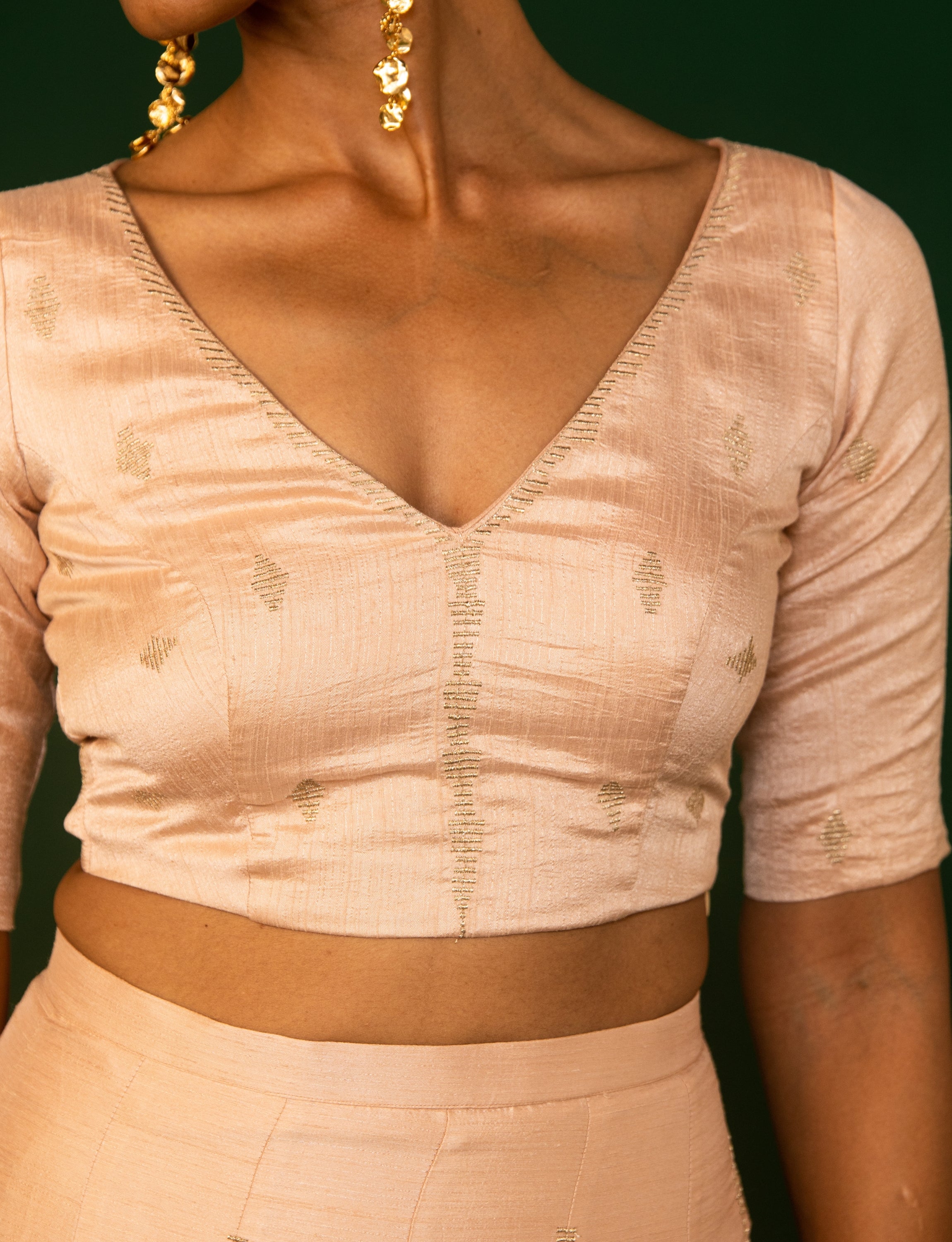 Champagne Pink Skirt & Blouse Co-Ord Set