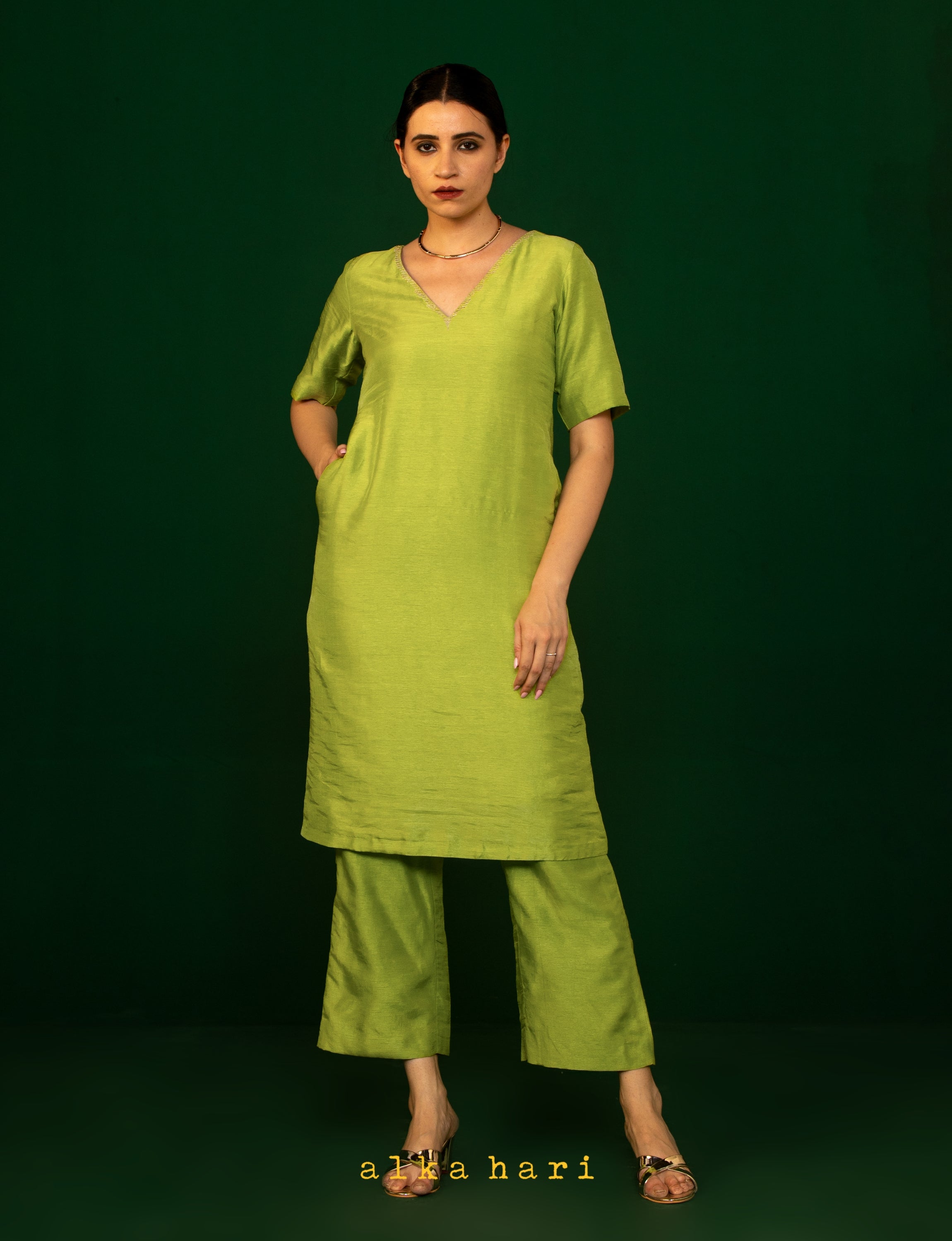 Parrot Green Kurta