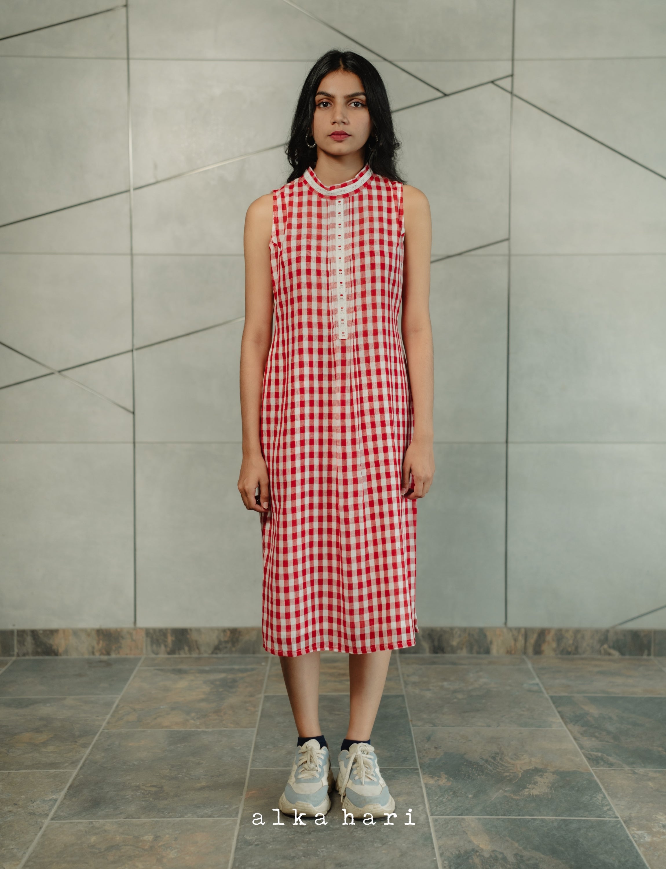 Red and White Gingham Dress
