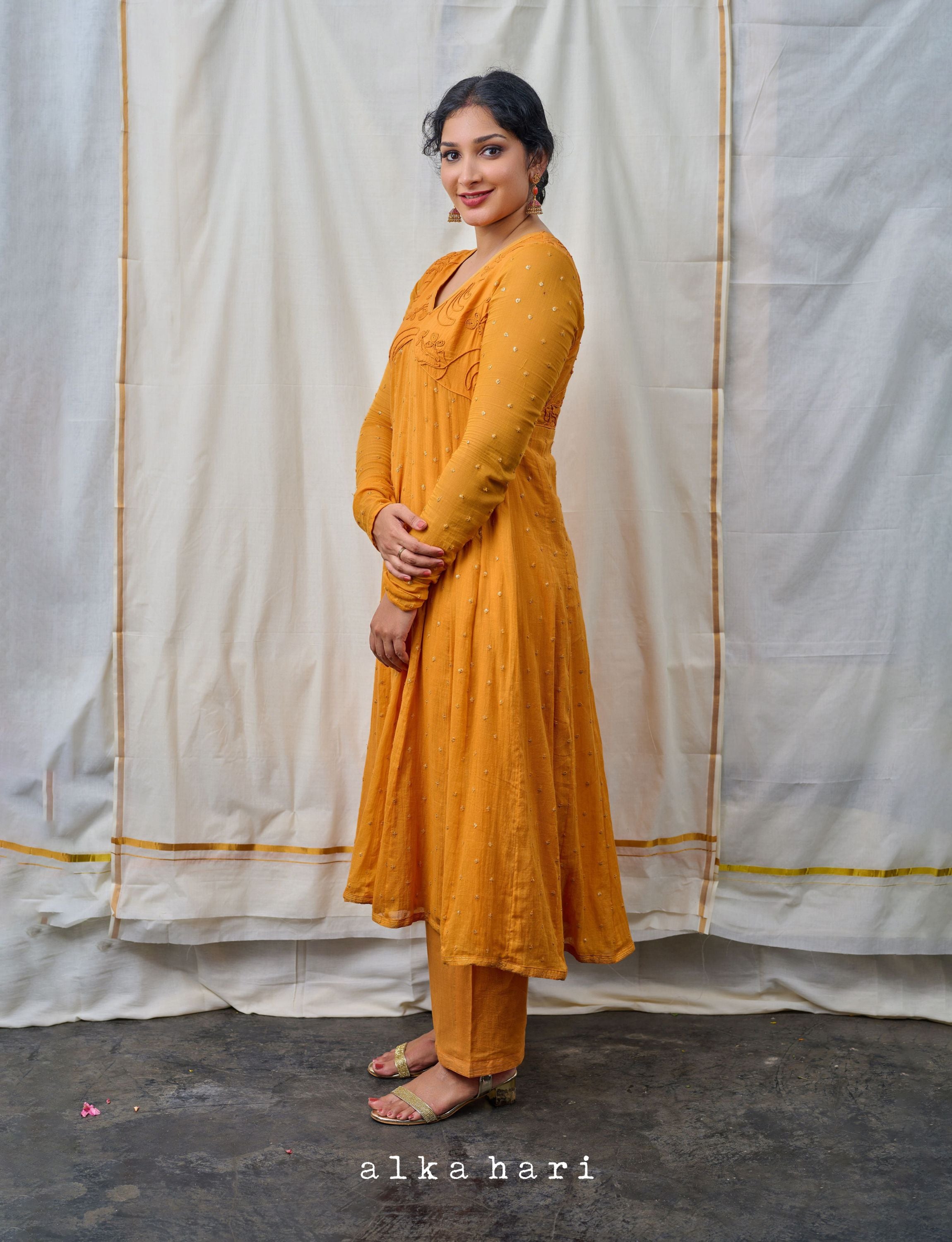 Mustard Yellow Anarkali