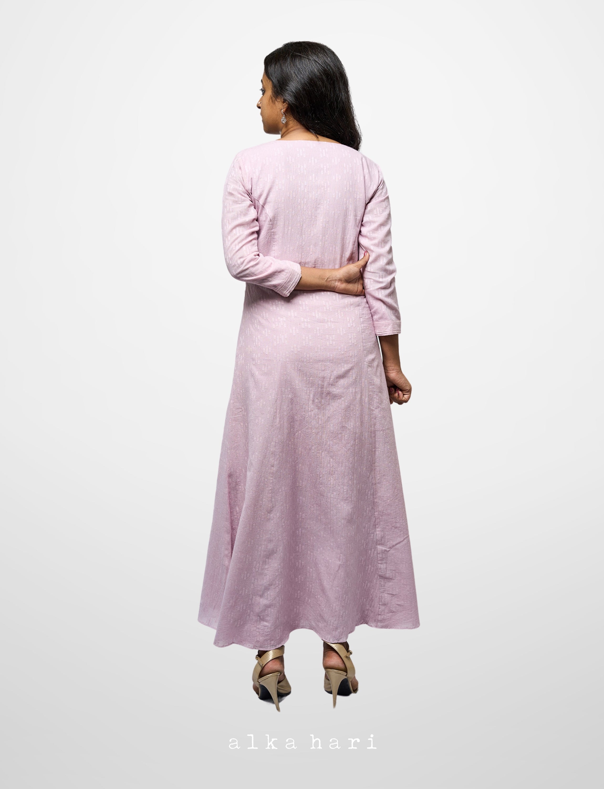 Mauve Button down anarkali with pants