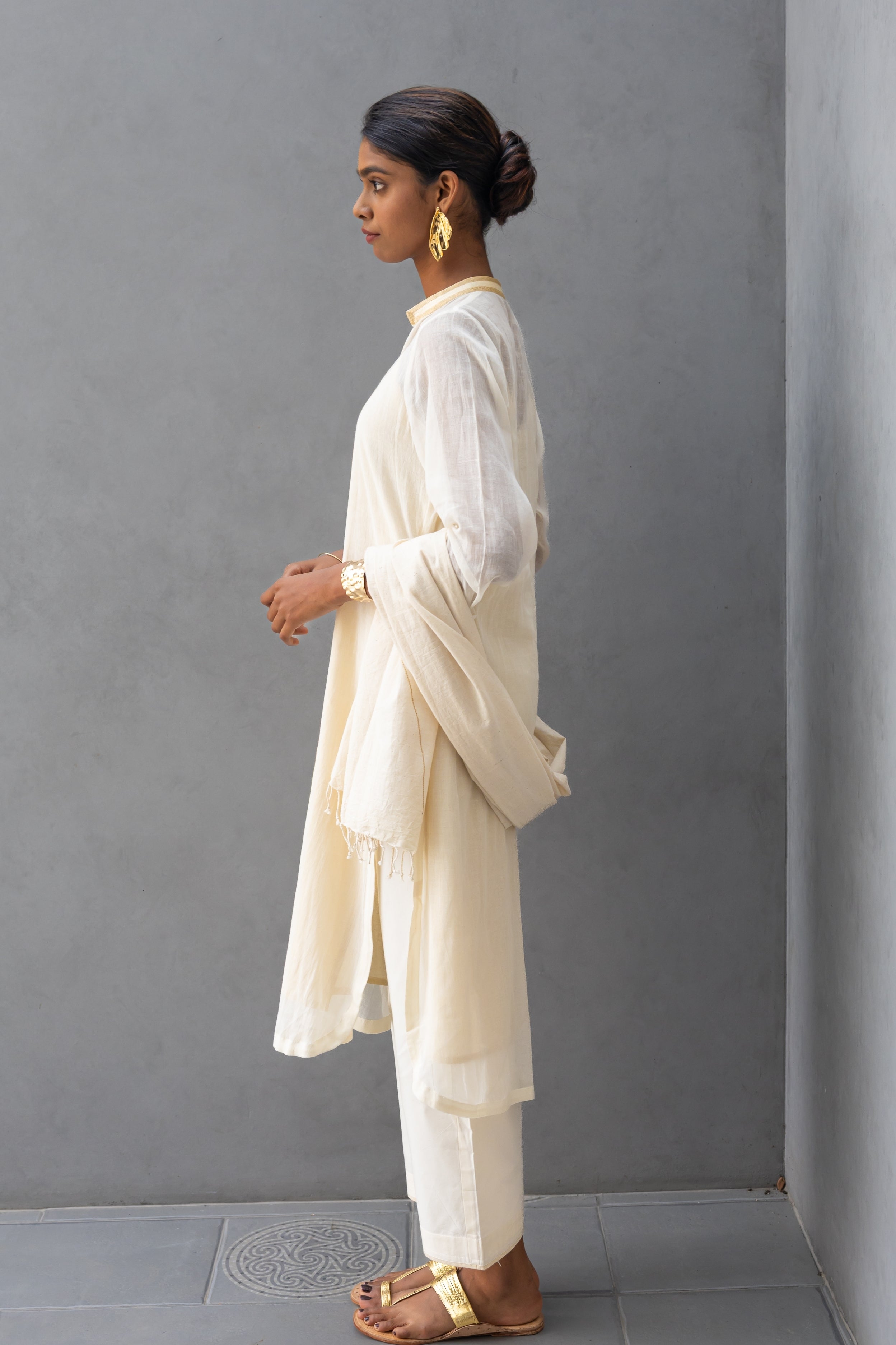 Kurta with Hand Embroidered Collar