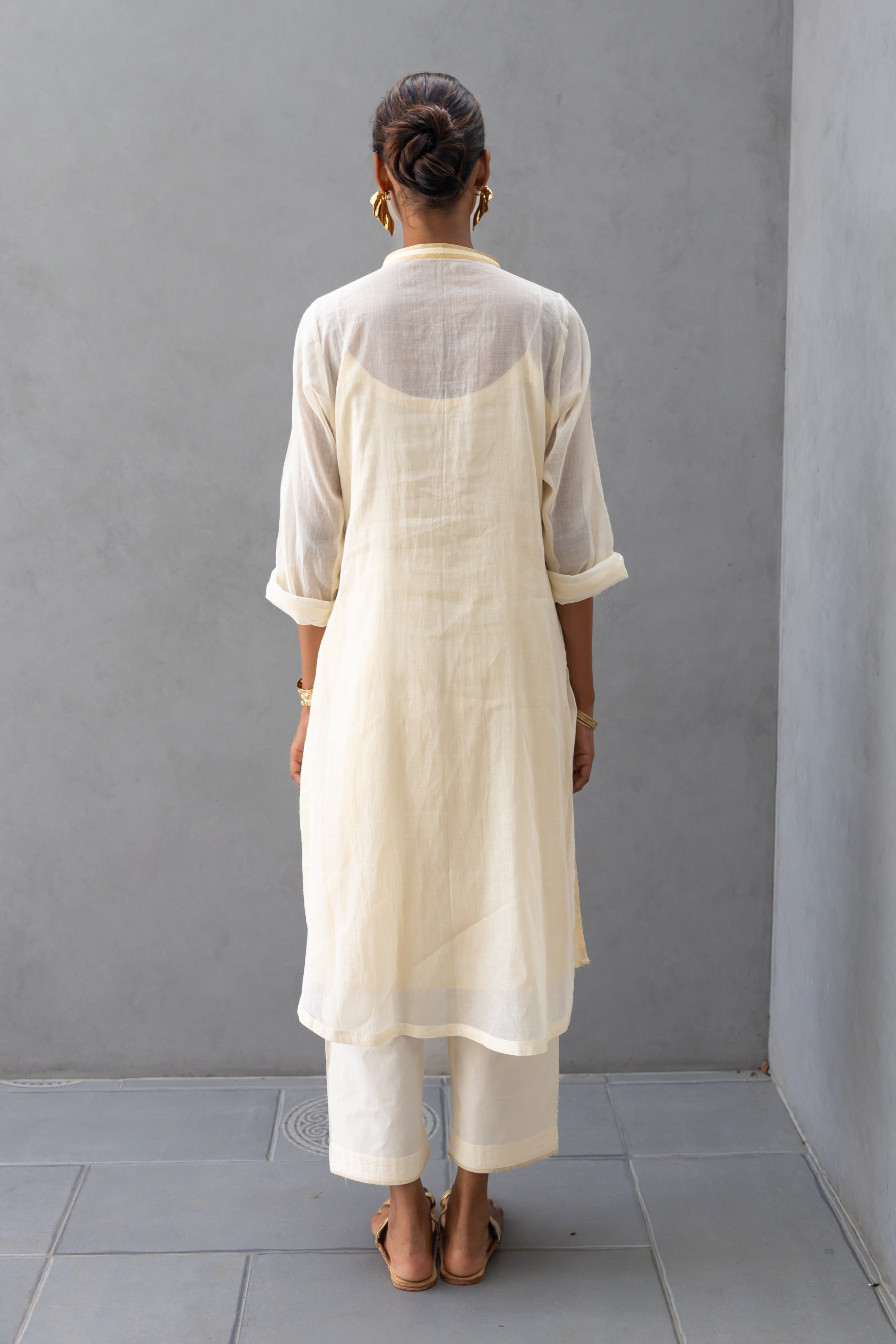 Kurta with Hand Embroidered Collar