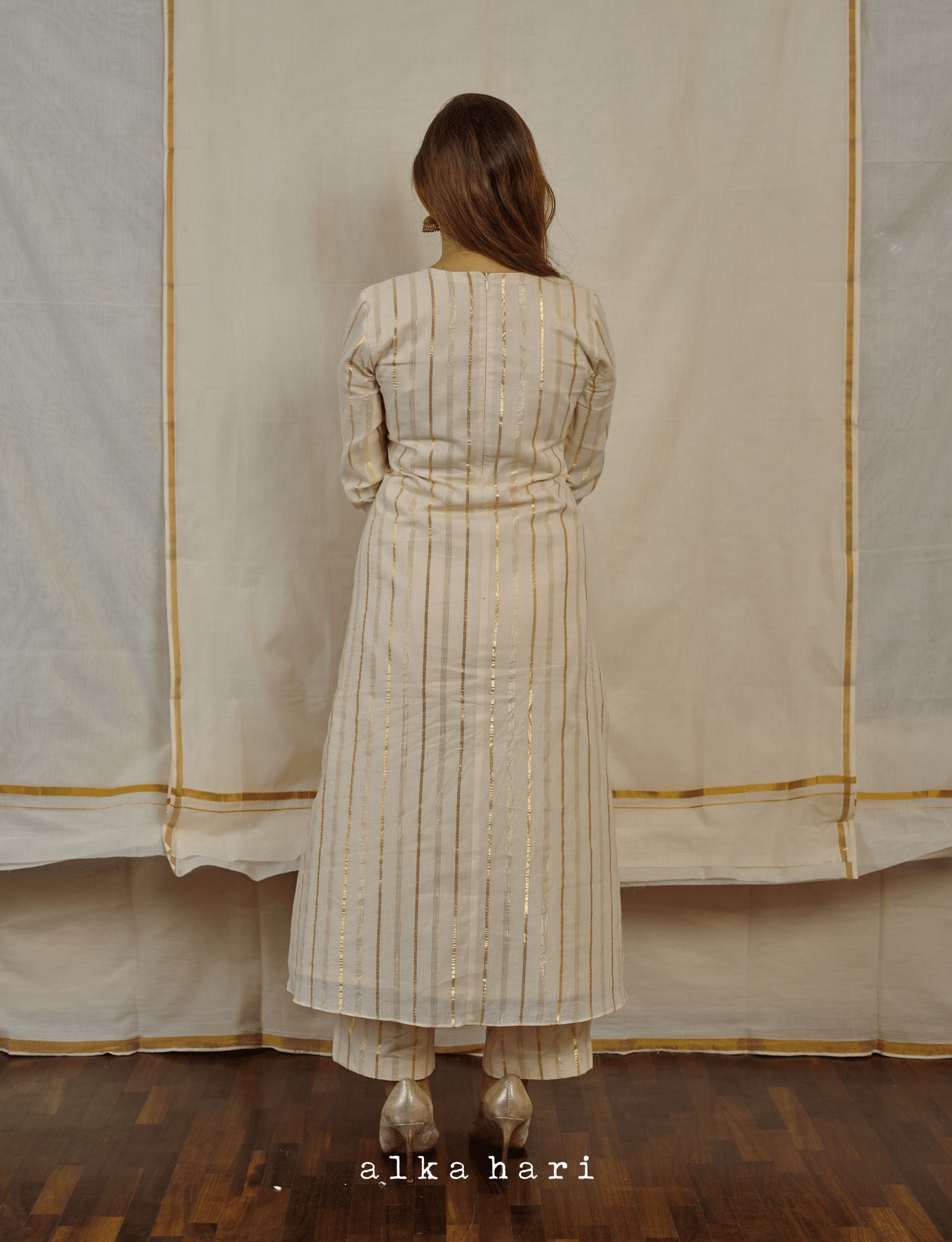 Striped A Line Anarkali