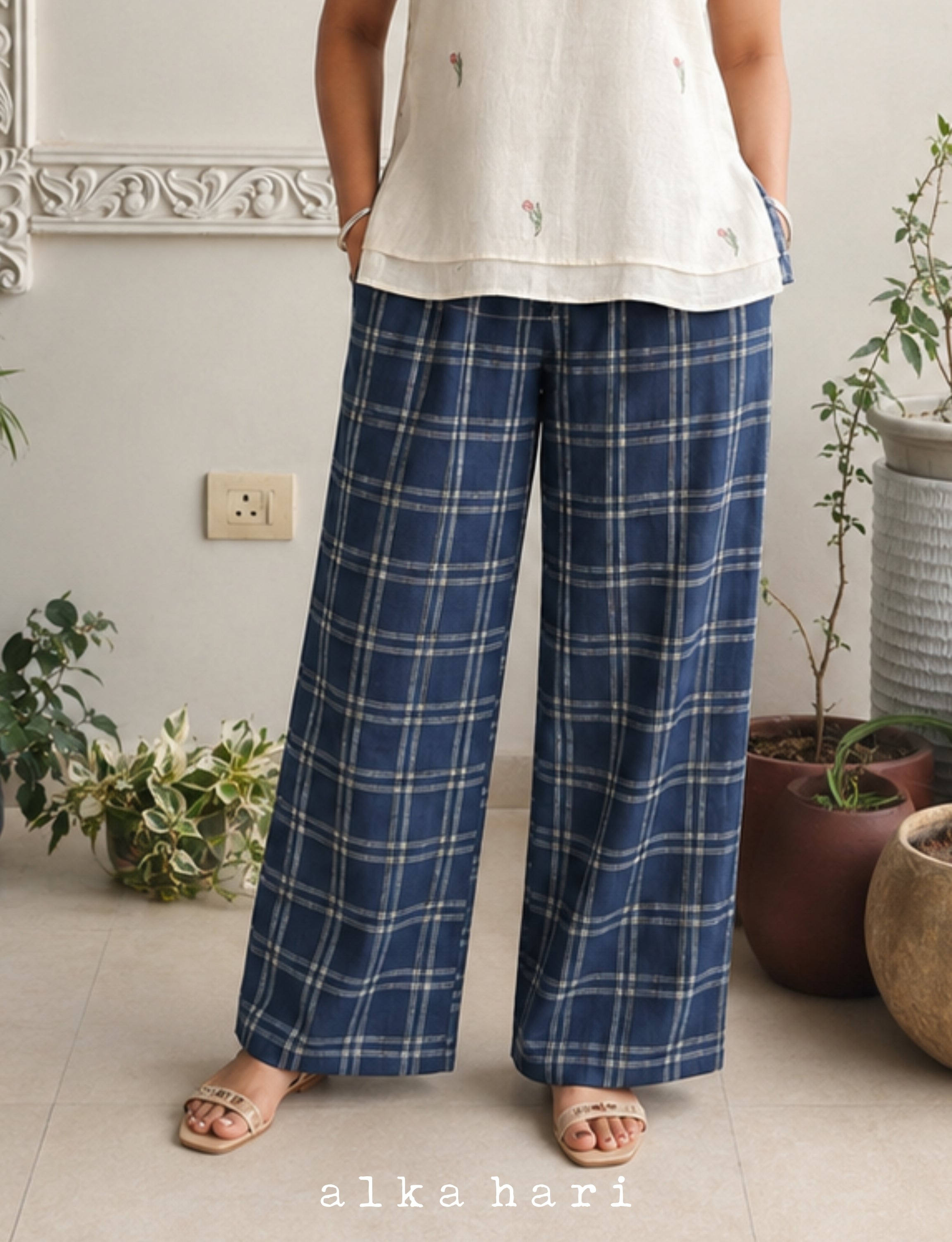 Blue Checkered Pants
