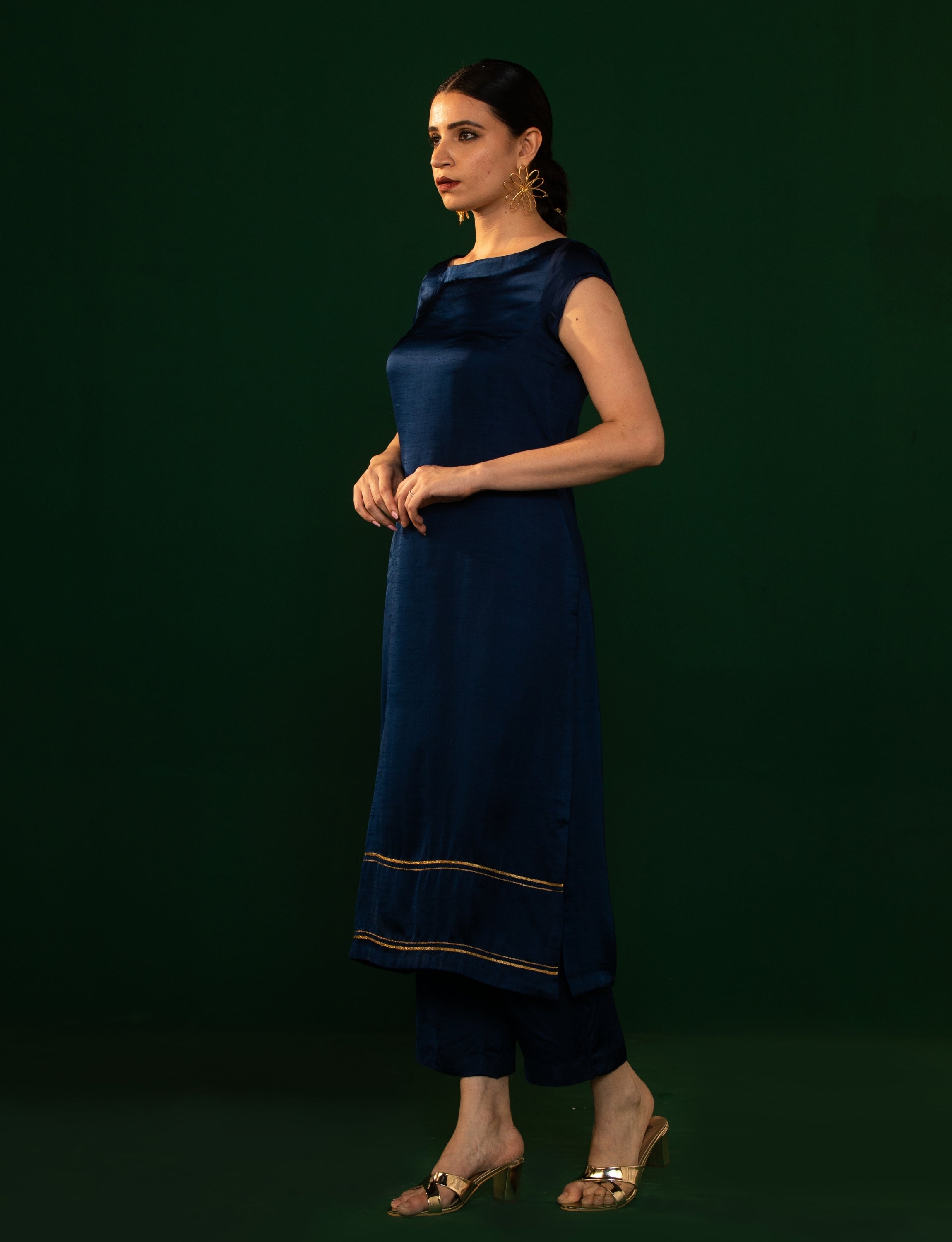 Royal Blue Silk Kurta