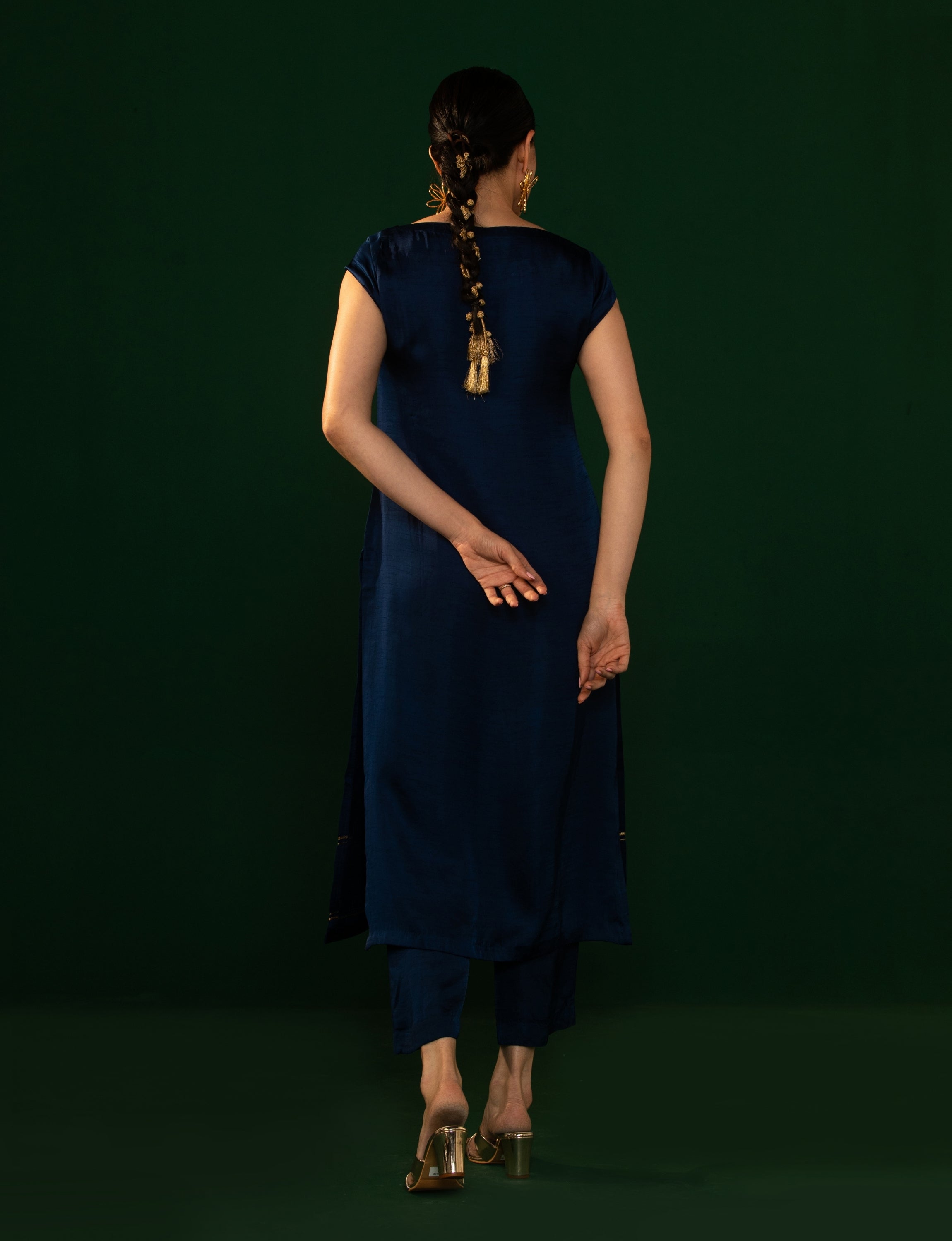 Royal Blue Silk Kurta
