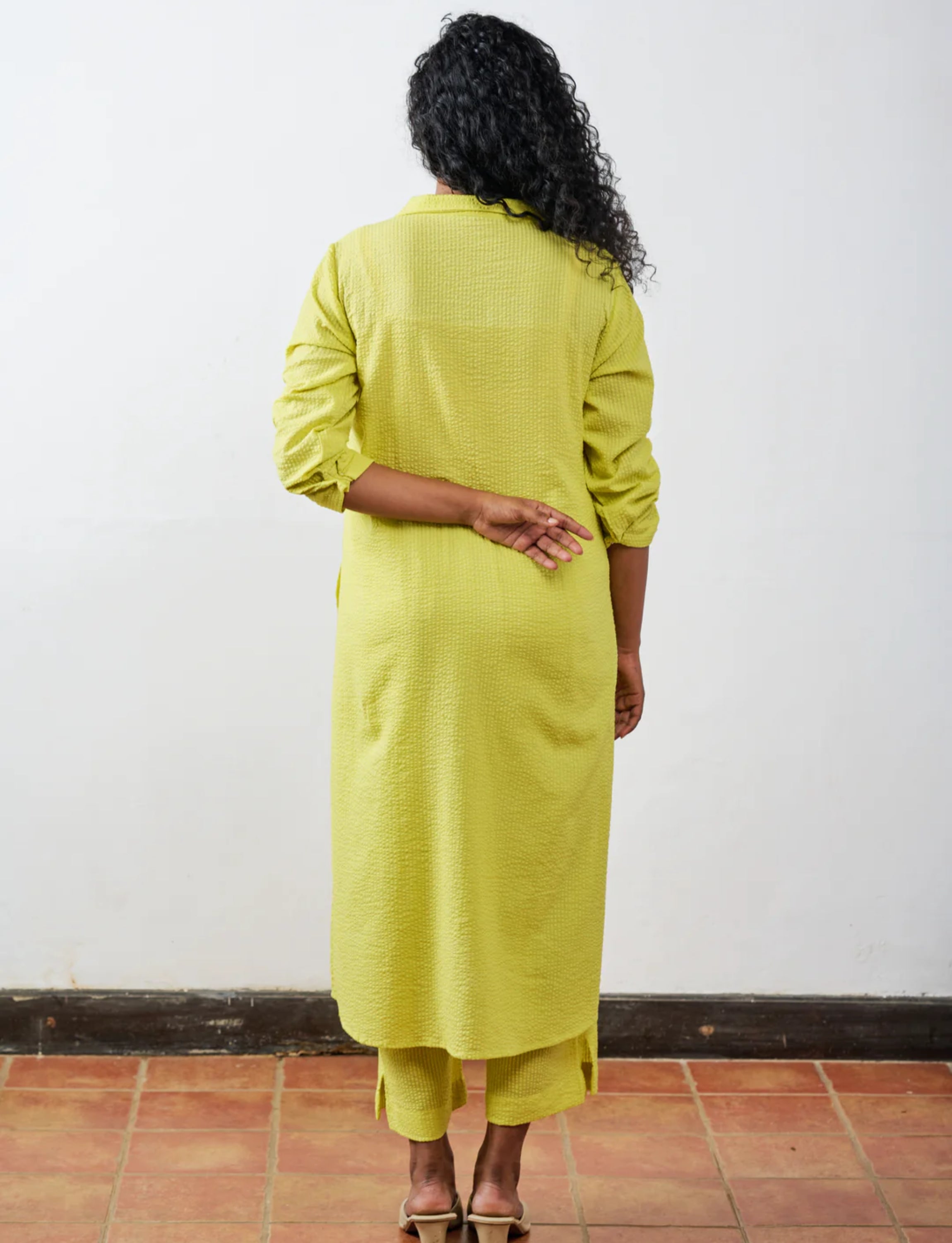 Lime Collared Kurta