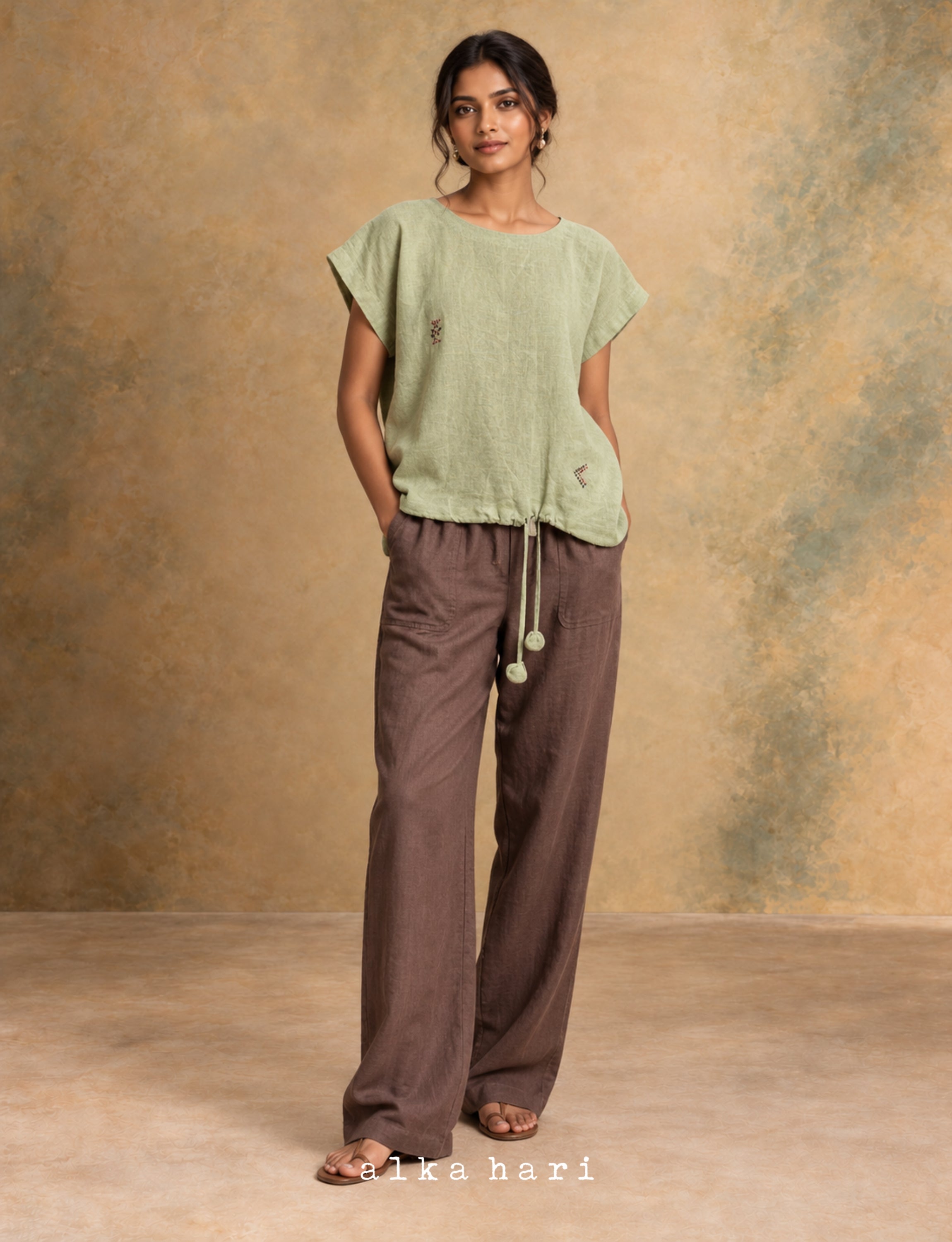 Sage Green Linen Tunic