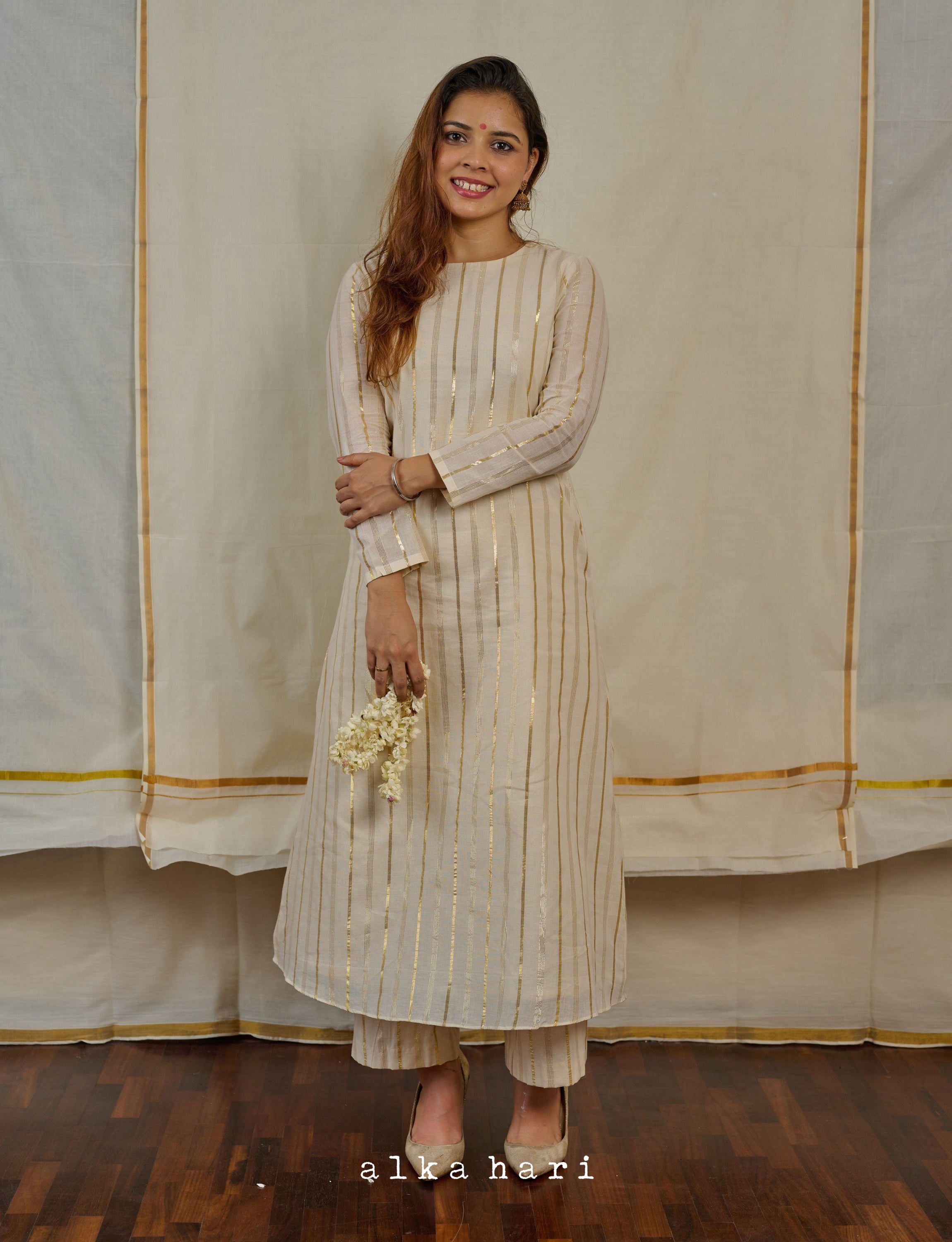Striped A Line Anarkali