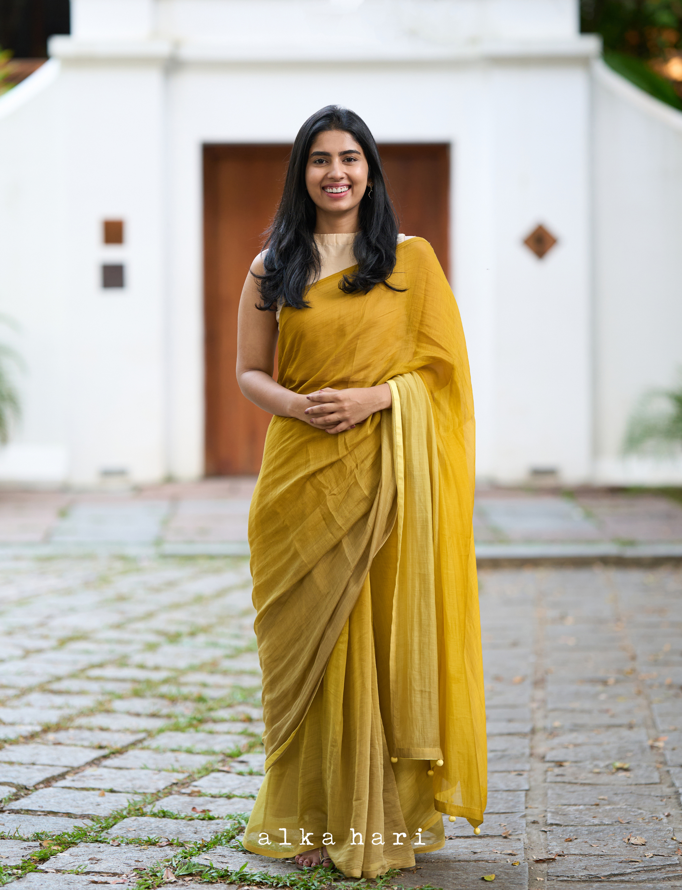 Yellow Chanderi Silk Saree