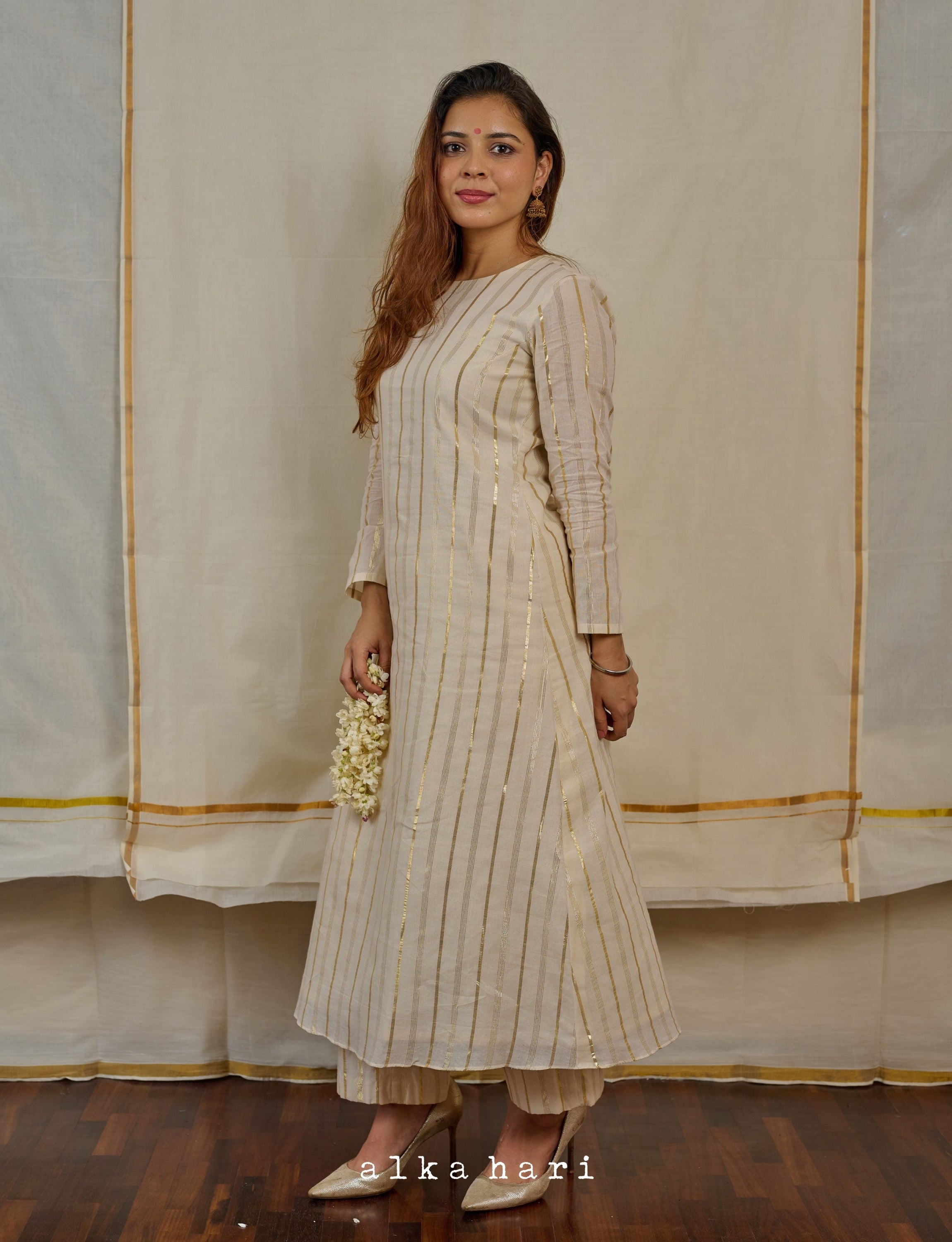 Striped A Line Anarkali