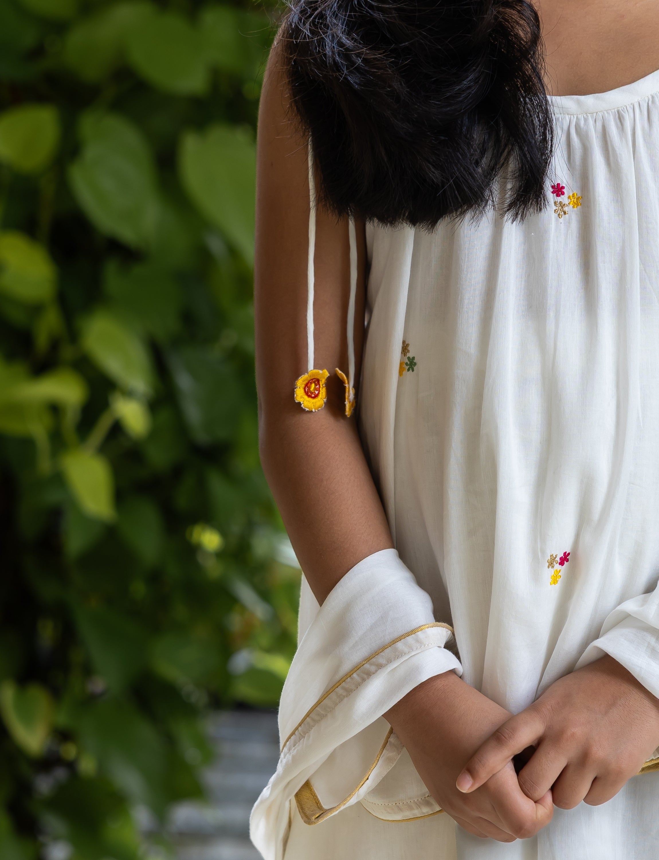 Shoulder-Tie kurta with Ruffled Hem Palazzo