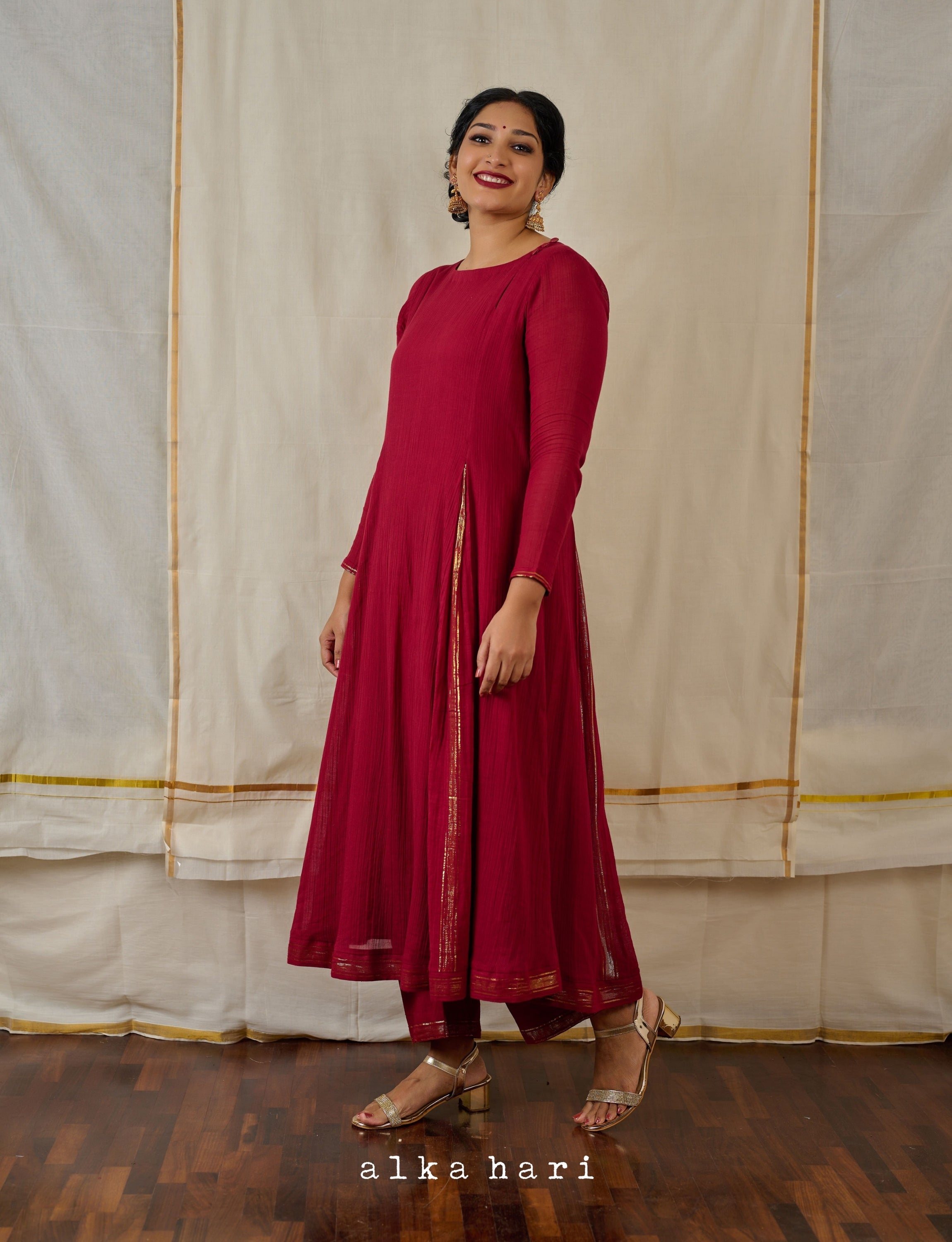 Maroon Anarkali