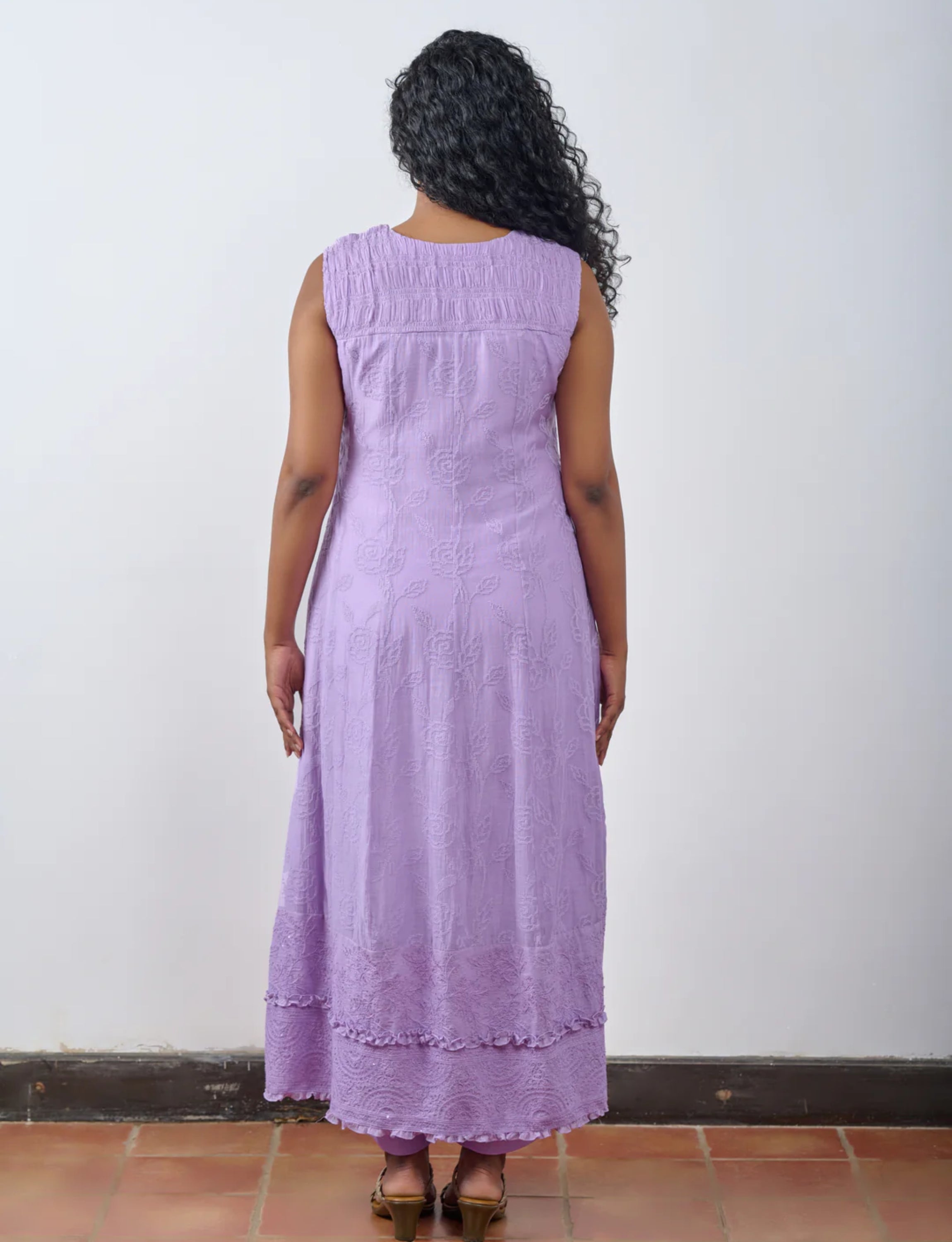 Lavender Textured Anarkali