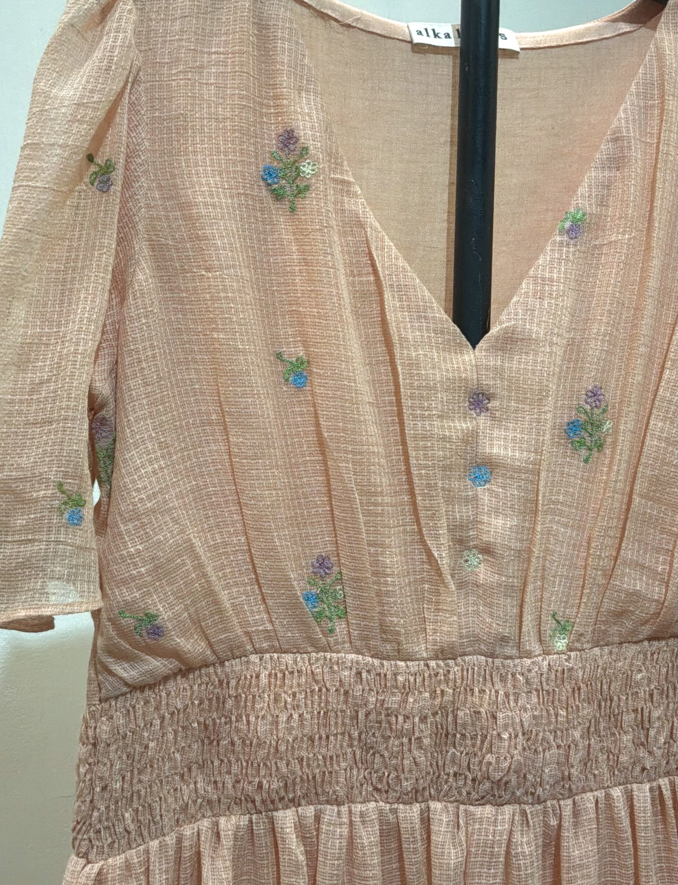 Peach Floral Kota Dress